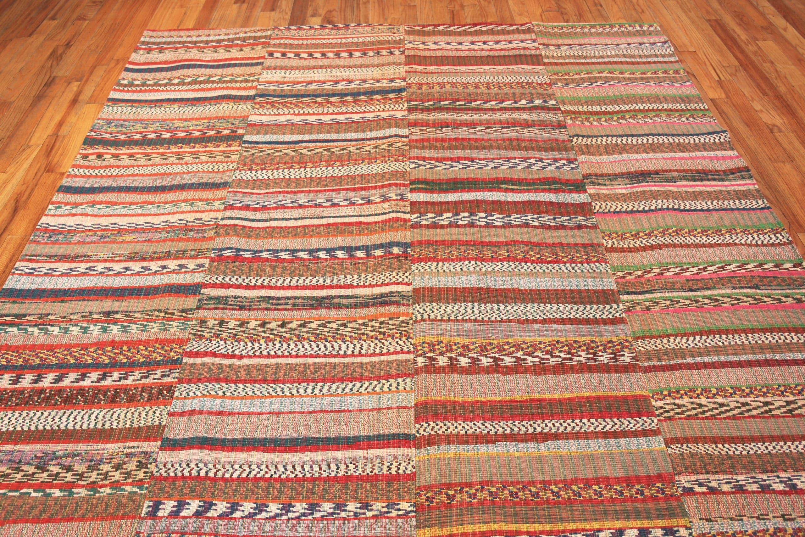 Wool Nazmiyal Collection Stripe Design Modern Rag Rug. 8 ft 6 in x 11 ft 10 in For Sale