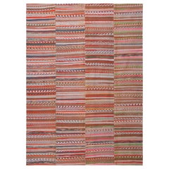 Tappeto di pezza moderno Nazmiyal Collection Stripe Design. 8 ft 6 in x 11 ft 10 in