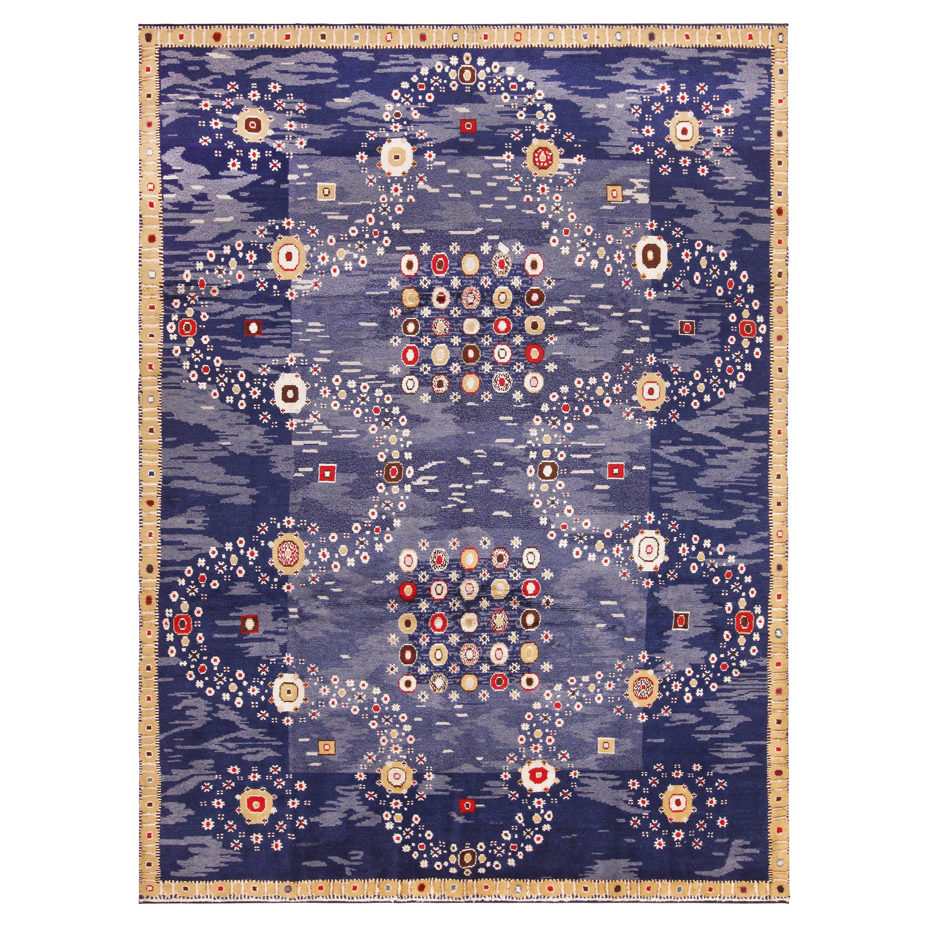 Nazmiyal Kollektion Atemberaubender moderner schwedisch inspirierter Teppich aus Seide und Wolle 9' x 12'