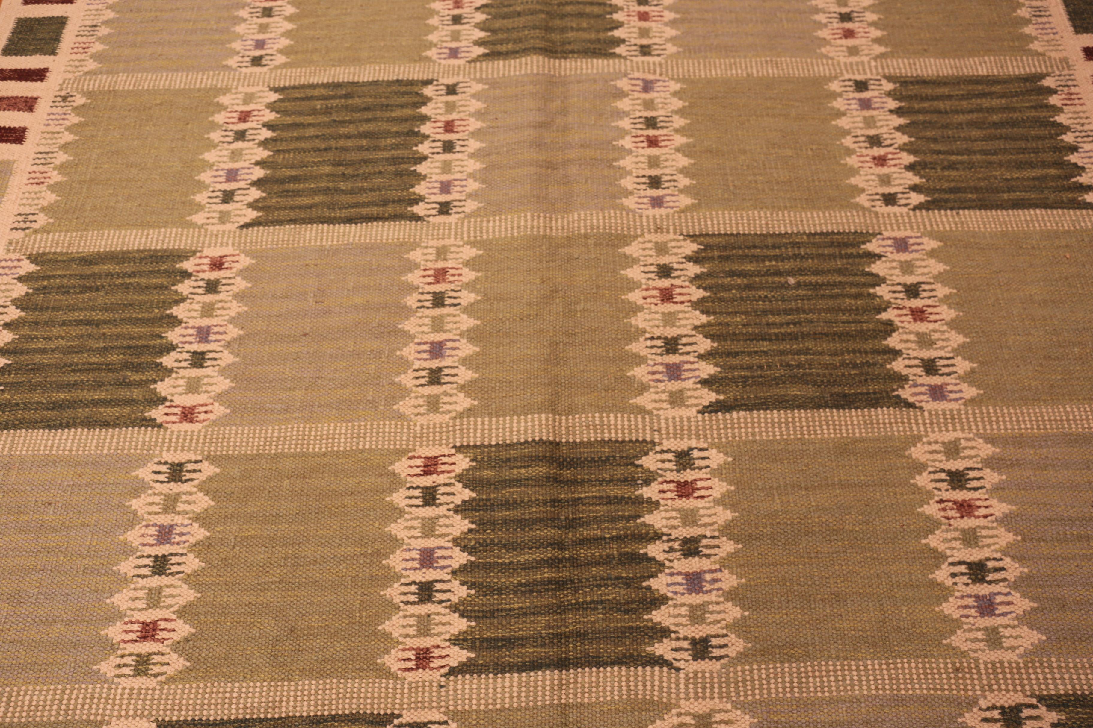 XXI secolo e contemporaneo Nazmiyal Collection Tappeto Kilim Geometrico Svedese 8 ft 10 in x 12 ft in vendita