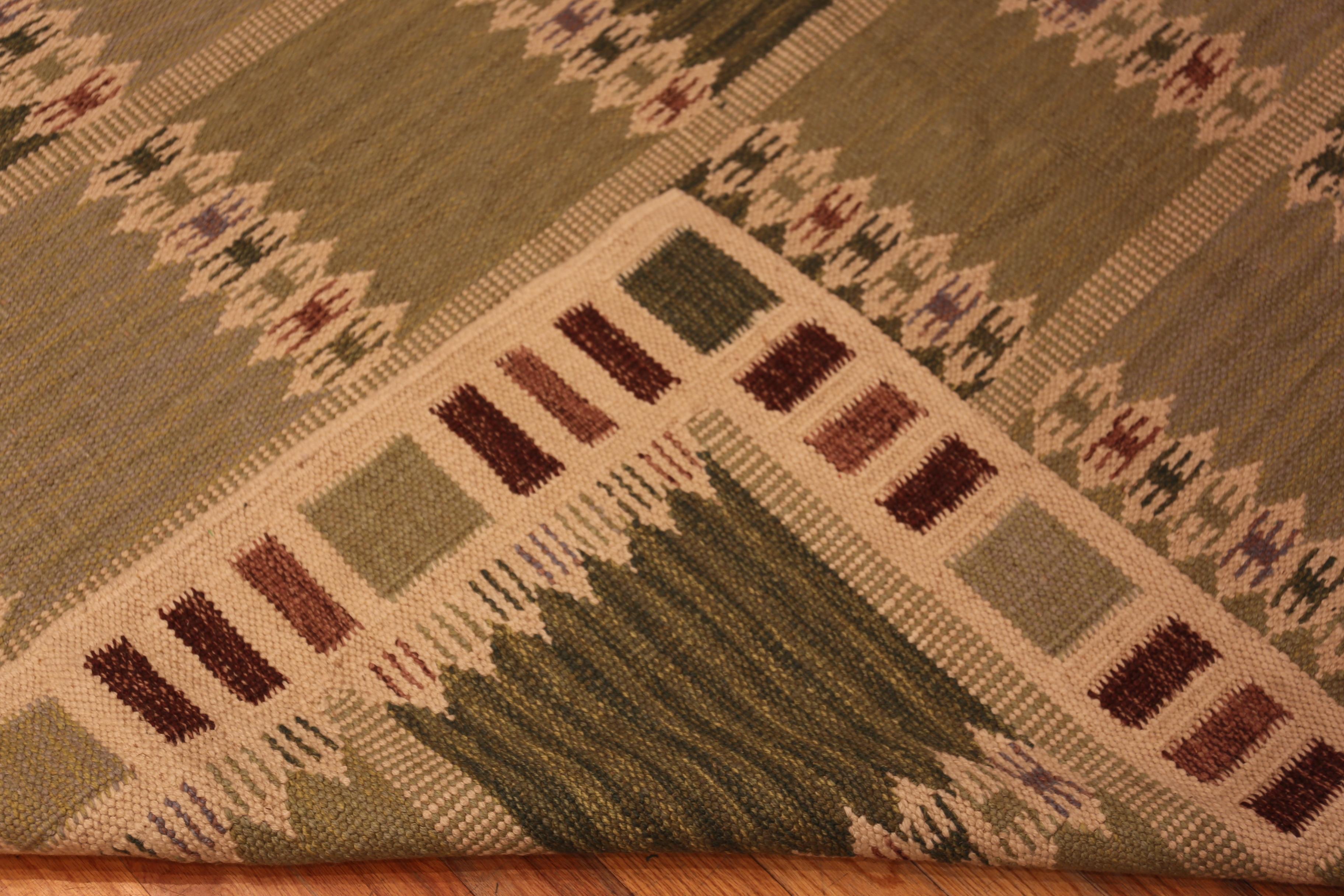 Lana Nazmiyal Collection Tappeto Kilim Geometrico Svedese 8 ft 10 in x 12 ft in vendita