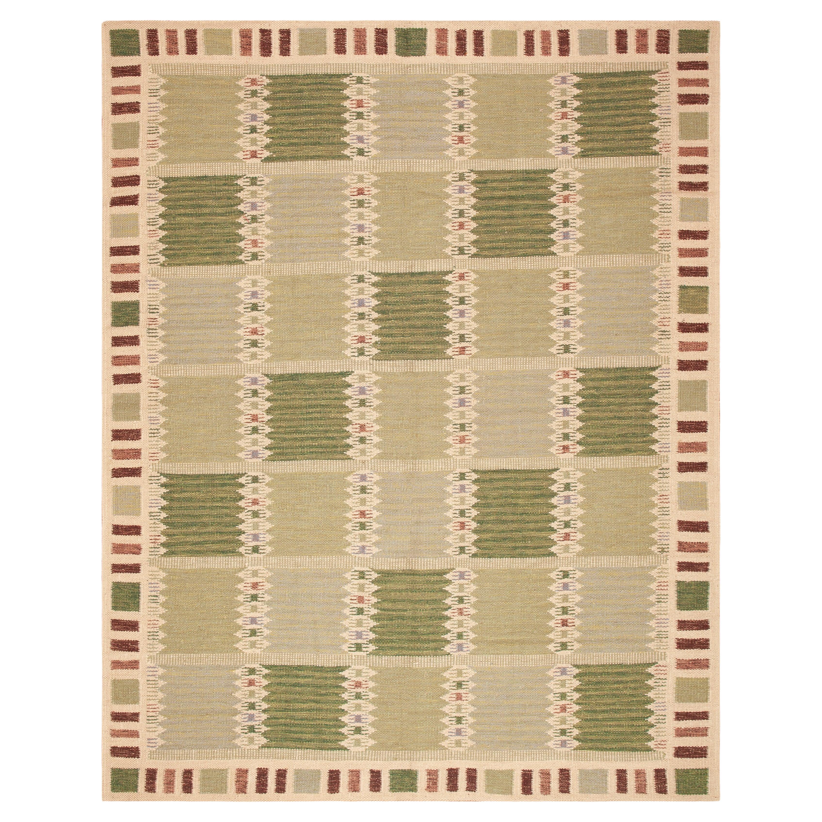 Nazmiyal Collection Tappeto Kilim Geometrico Svedese 8 ft 10 in x 12 ft in vendita