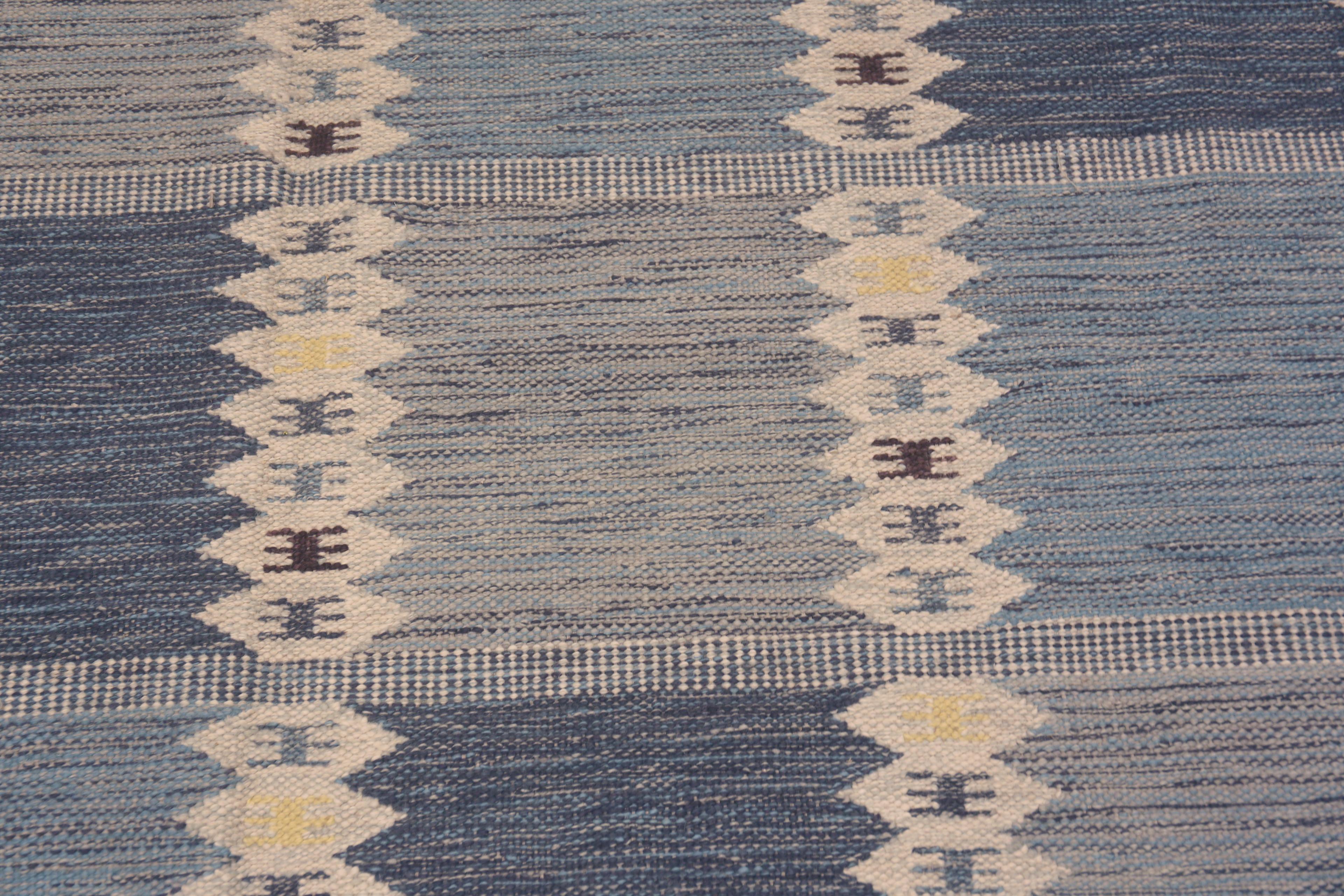 Wool Nazmiyal Collection Swedish Mid-Century Modern Room Size Kilim Rug 9' x 12'10