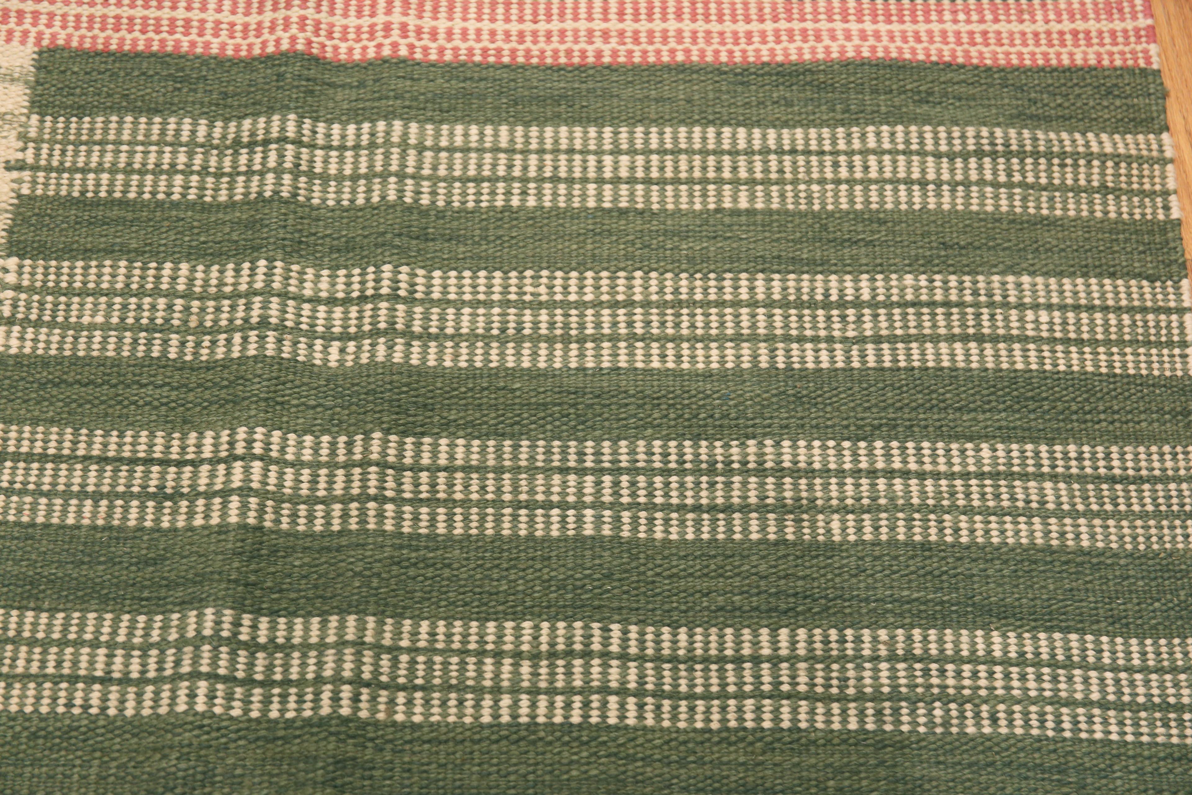 Centrasiatique Tapis tissé à plat de style moderne suédois du milieu du siècle dernier Nazmiyal Collection 8'11