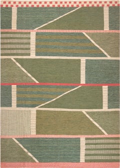 Nazmiyal Kollektion Schwedischer Flachgewebter Teppich im modernen Stil der Mitte des Jahrhunderts 8'11" x 12'3"