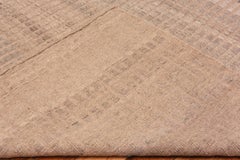 Nazmiyal Collection Taupe Color Modern Distressed Rug. 12 ft 5 in x 15 ft 2 in