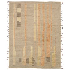 Nazmiyal Collection Taupe Modern Distressed Rug. 9 ft 4 in x 11 ft 9 in