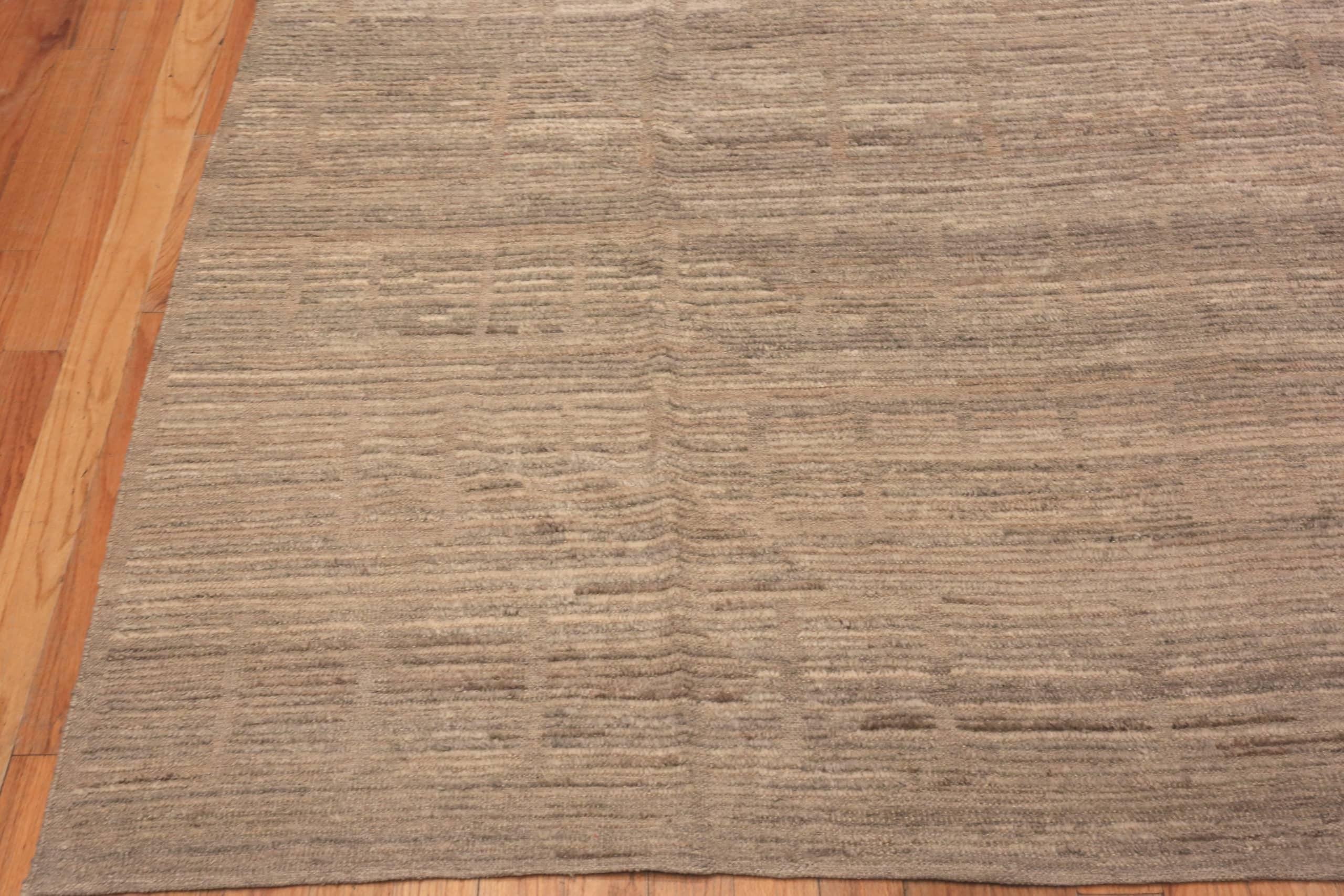 Hand-Knotted Nazmiyal Collection Taupe Modern Moroccan Area Rug 11'9