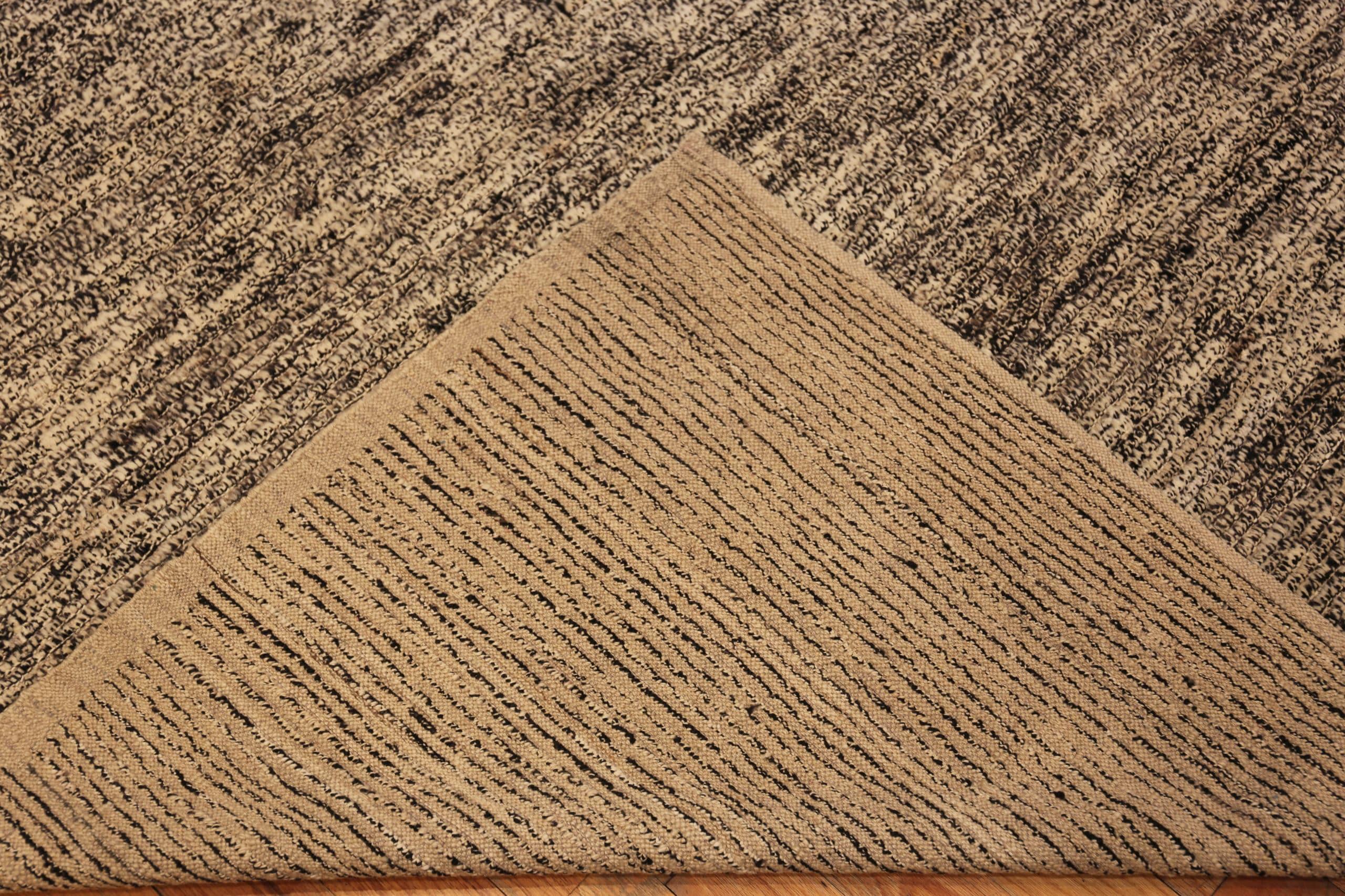 Contemporary Nazmiyal Collection Textured Beige Modern Distressed Rug. 9 ft 6 in x 11 ft 6 in For Sale