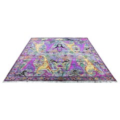 Nazmiyal Collection Transitional Bijar Silk and Wool Jewel Tones Rug 8' x 10'