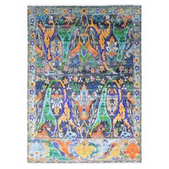 Nazmiyal Collection Transitional Bijar Silk and Wool Rug 10'1" x 14'