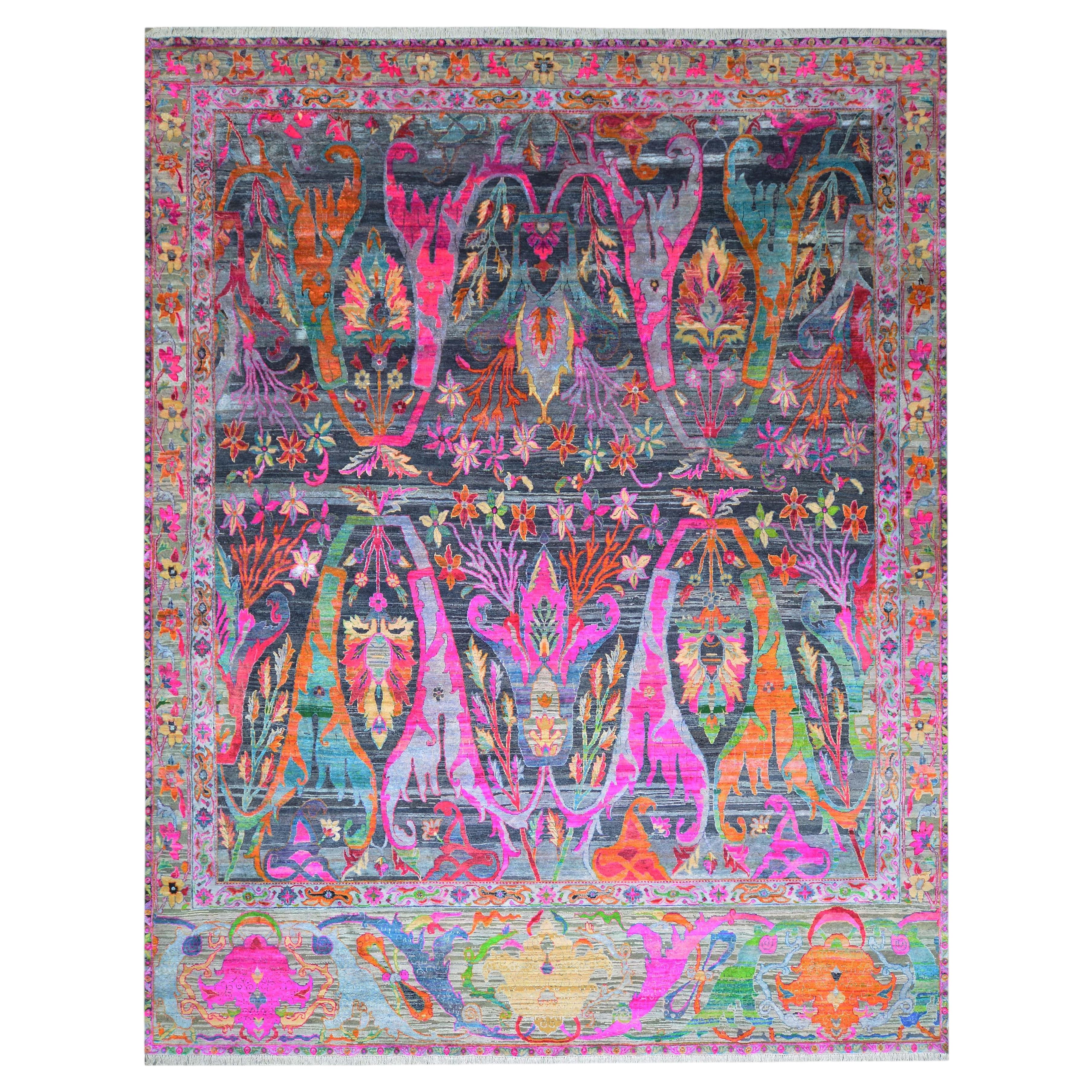 Nazmiyal Collection Transitional Bijar Silk and Wool Rug 11'11" x 15'2"