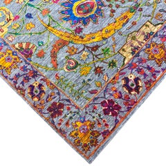 Nazmiyal Collection Transitional Jewel Tones Silk and Wool Rug 9' x 12'1"