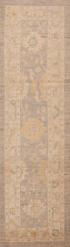 Nazmiyal Collection Transitional Muted Oushak Design Runner Rug 2'9" X 10'1"