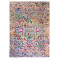Nazmiyal Collection Transitional Persian Inspired Silk & Wool Rug 8'11" x 11'11"