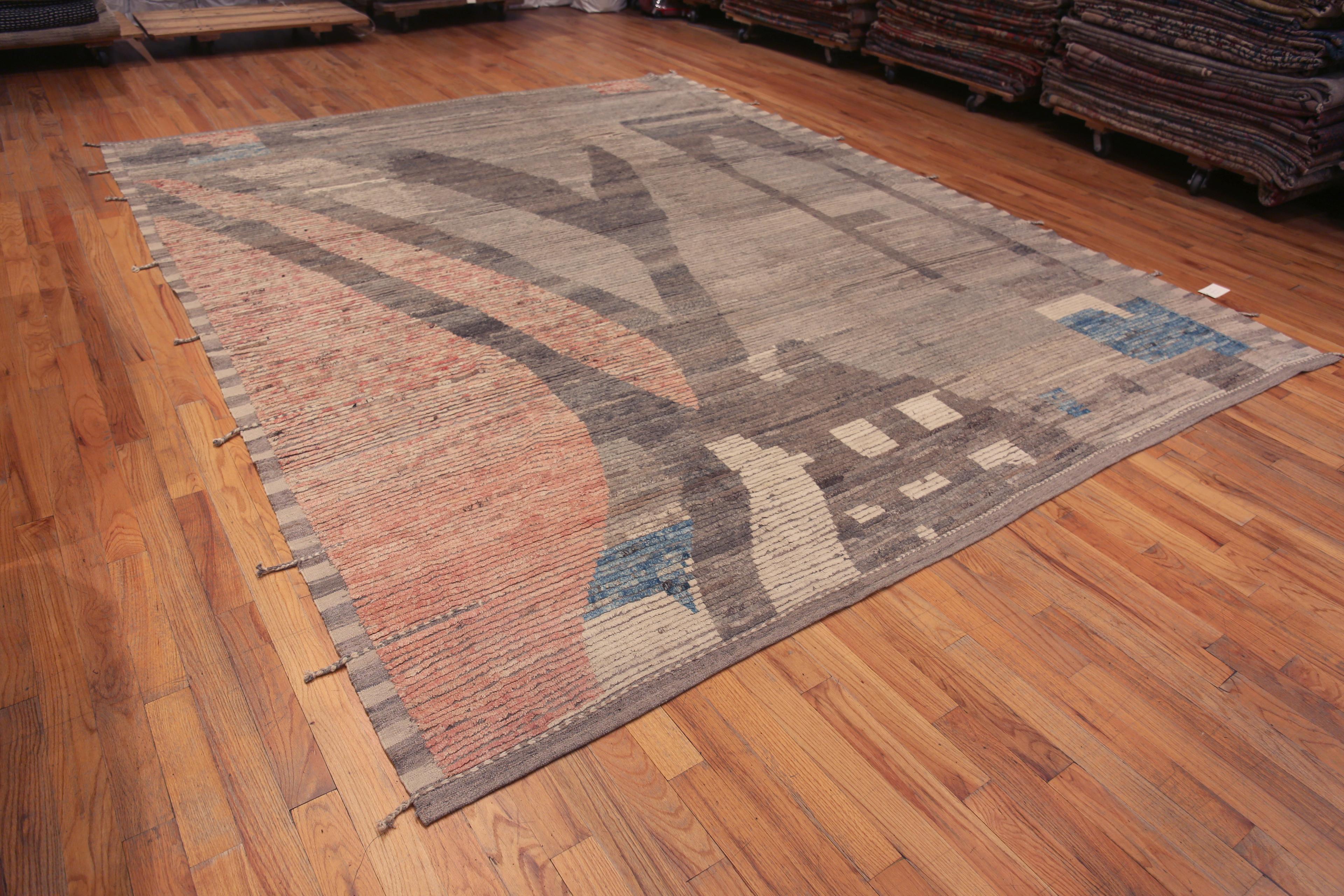Trendy Contemporary Handmade Wool Modern Abstract Area Rug, Pays d'origine : Asie centrale, Circa date : Tapis modernes