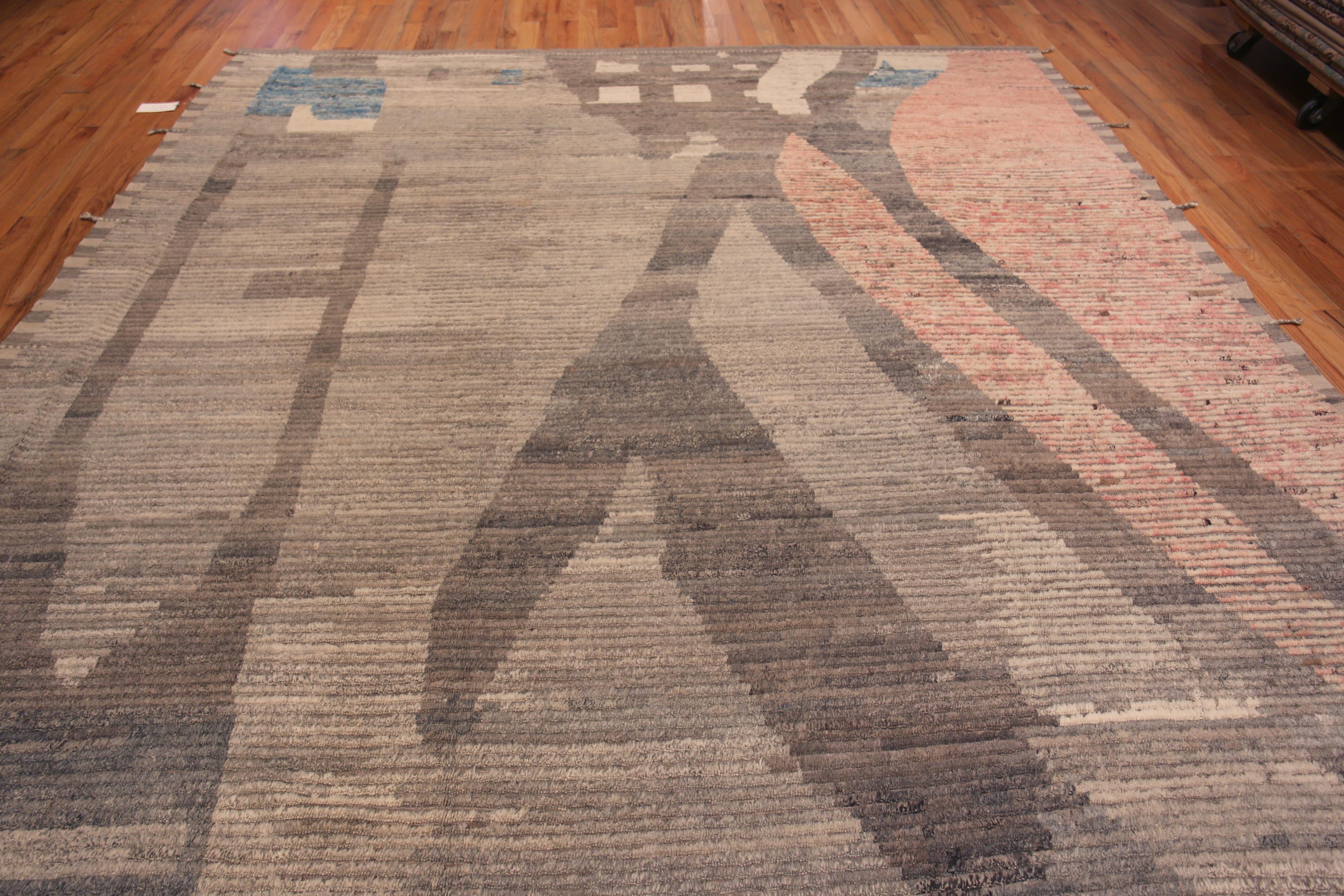 Moderne Collection Nazmiyal, faite à la main, tapis abstrait moderne de 9'9