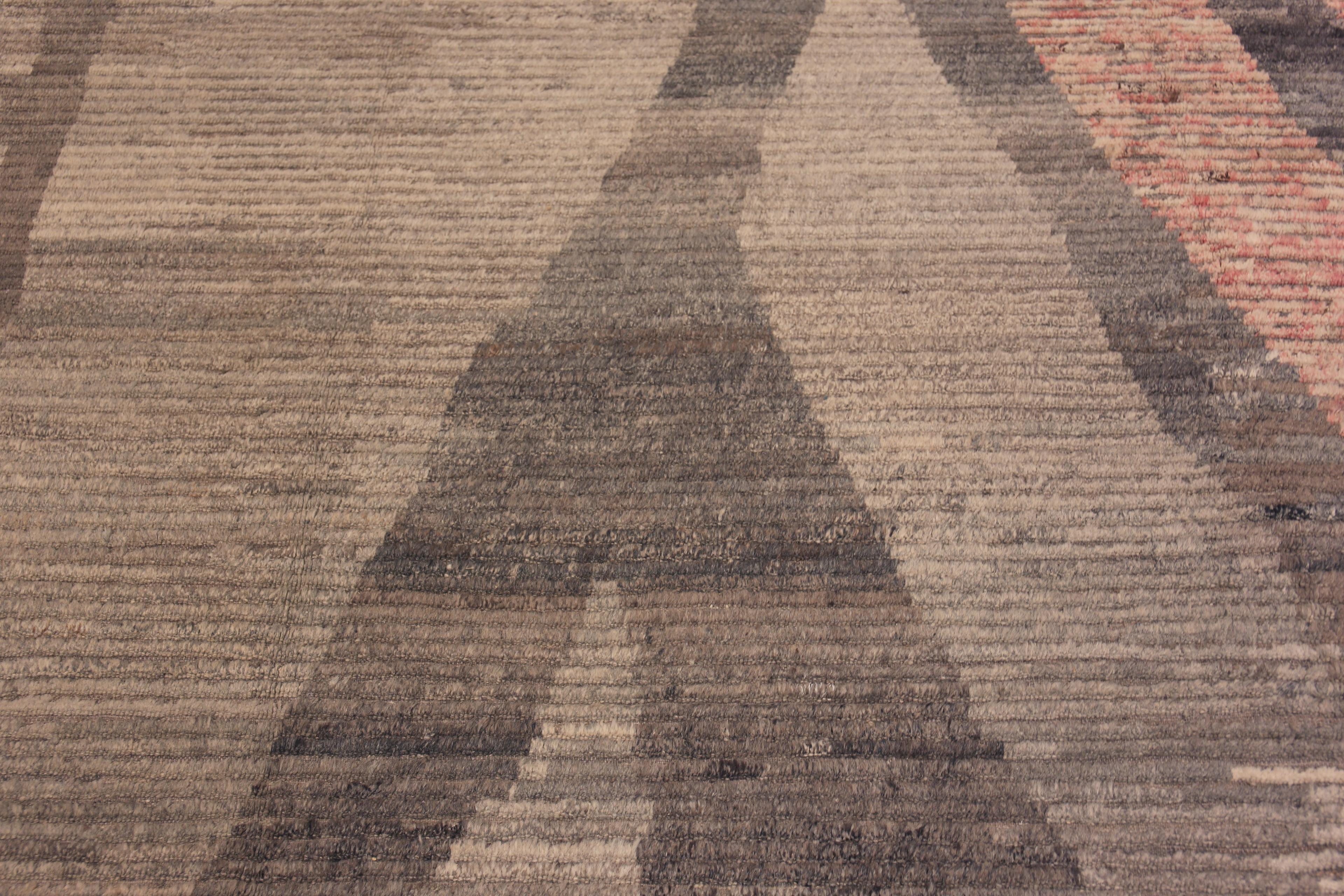 Collection Nazmiyal, faite à la main, tapis abstrait moderne de 9'9