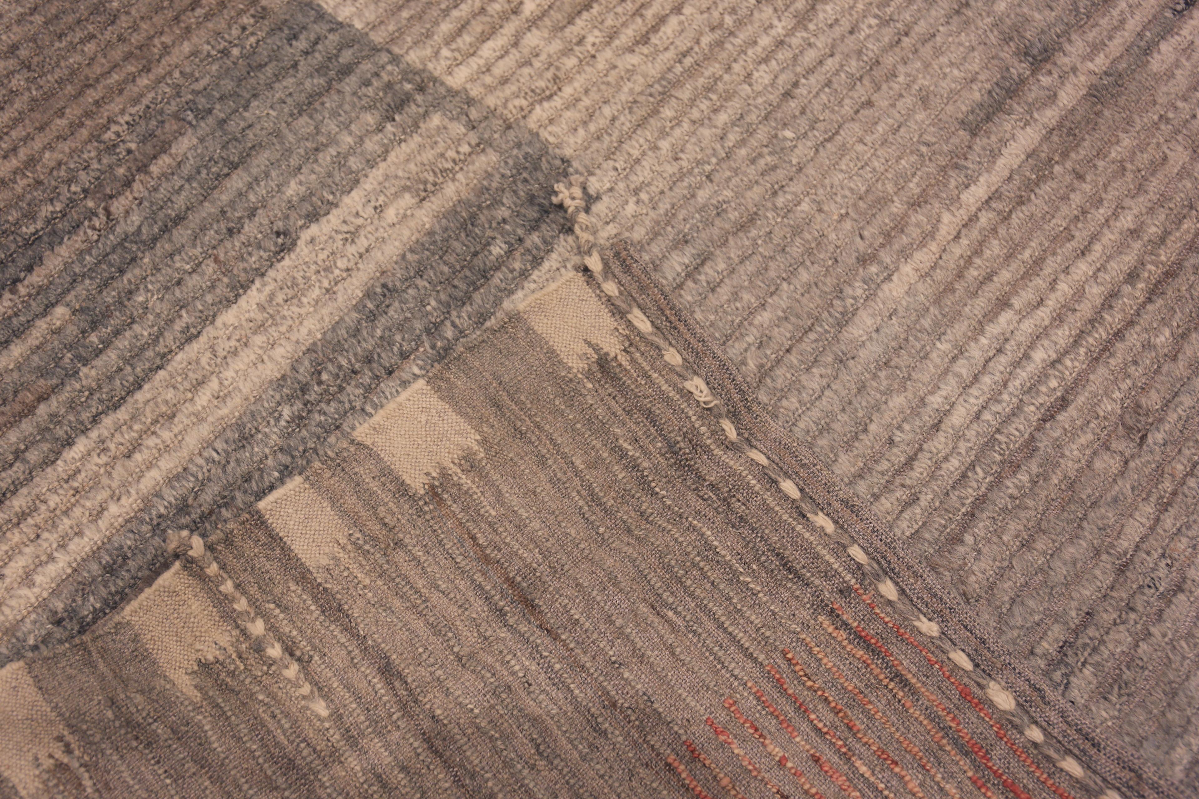 XXIe siècle et contemporain Collection Nazmiyal, faite à la main, tapis abstrait moderne de 9'9