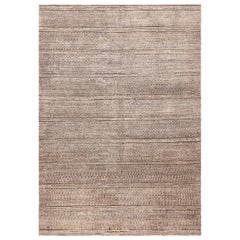 Nazmiyal Collection Moderna Alfombra Abstracta Abstracta Blanca y Negra 6'5" x 9'1" de Moda