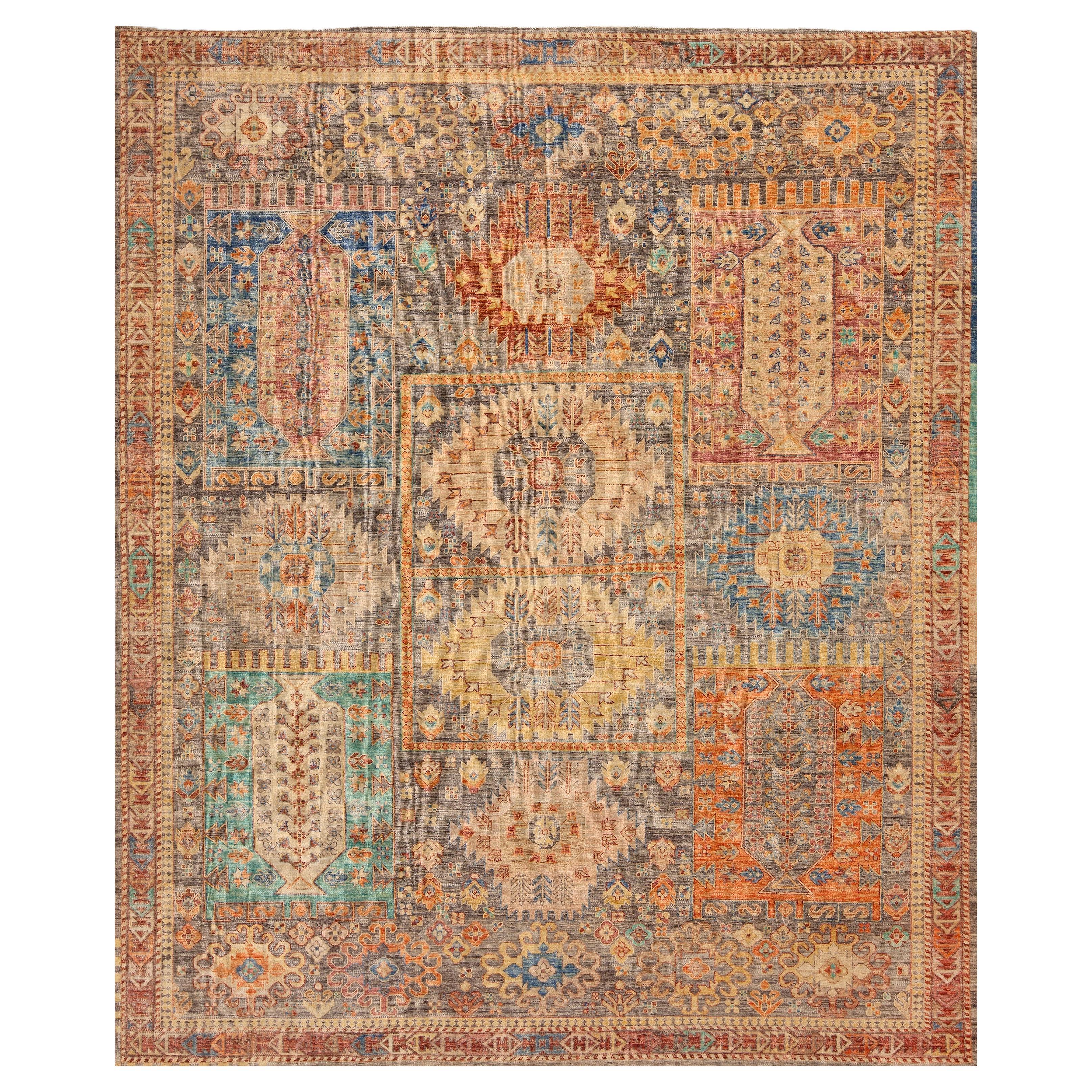 Nazmiyal Collection Tribal Allover Geometric Design Modern Area Rug 8'3" x 9'6" For Sale