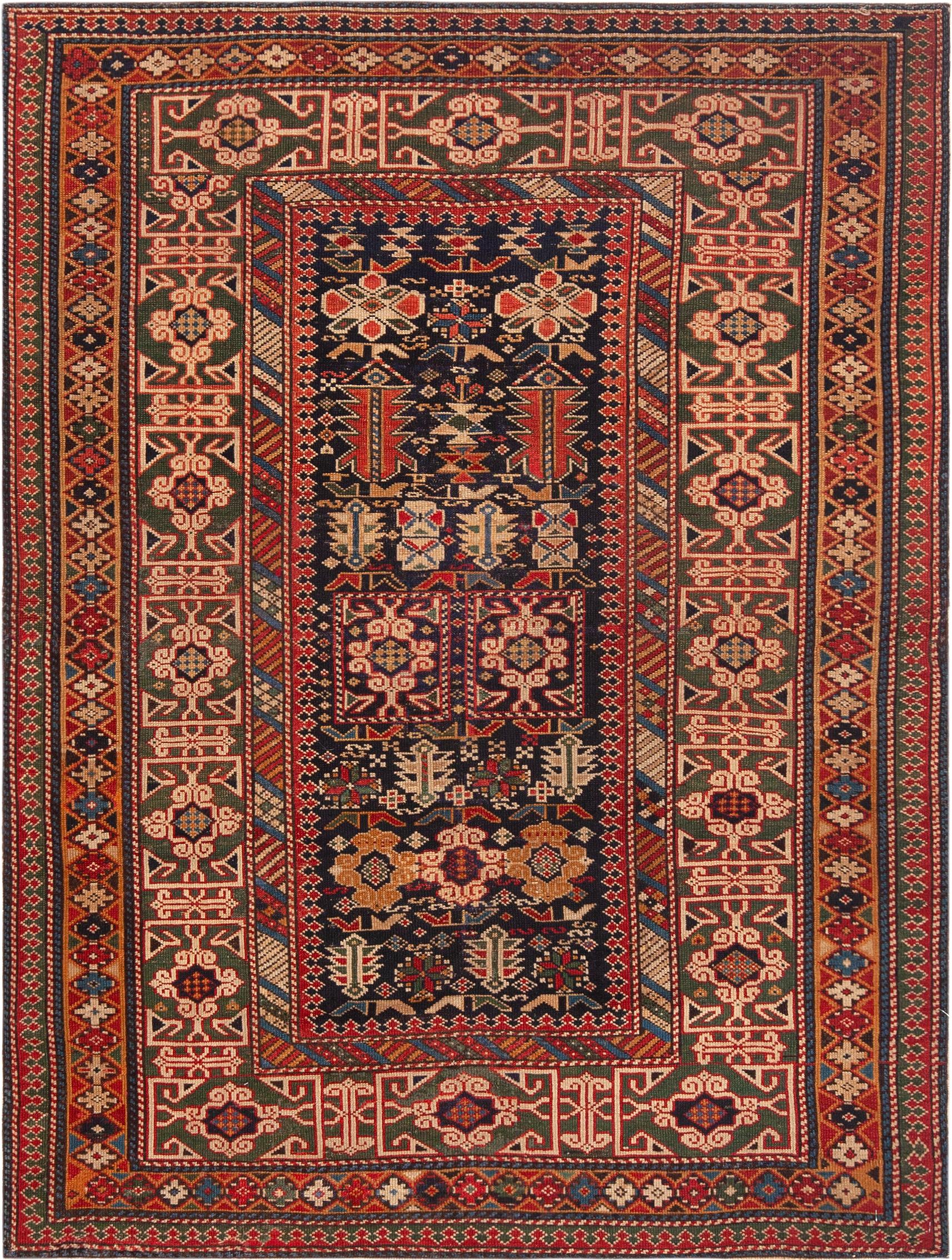 Amazing Tribal Antique Caucasian Shirvan Geometric Rug, Country of origin: Caucasus, Circa date: 1900
