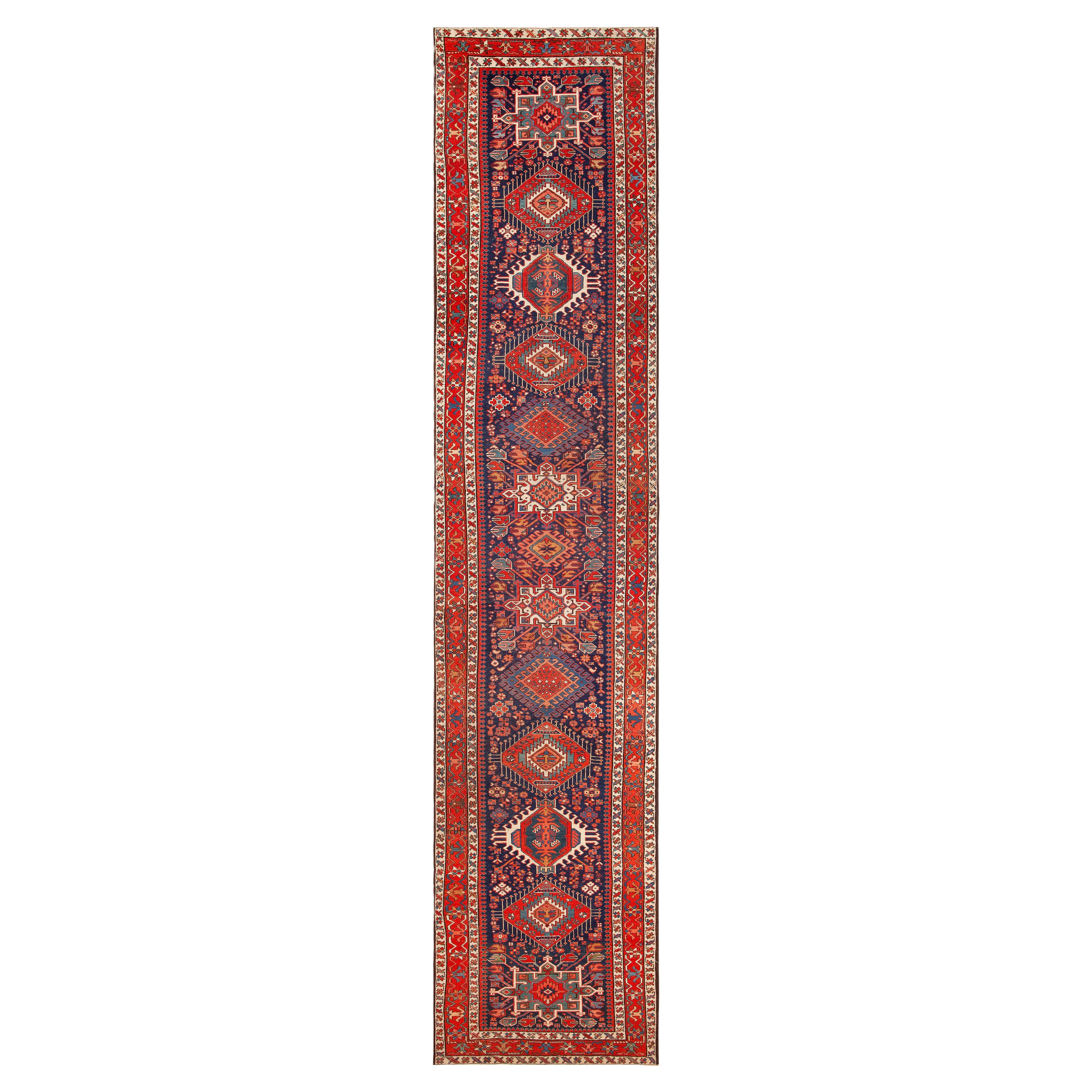 Collection Nazmiyal, tapis de couloir persan ancien Heriz de 3'6" x 17'5"