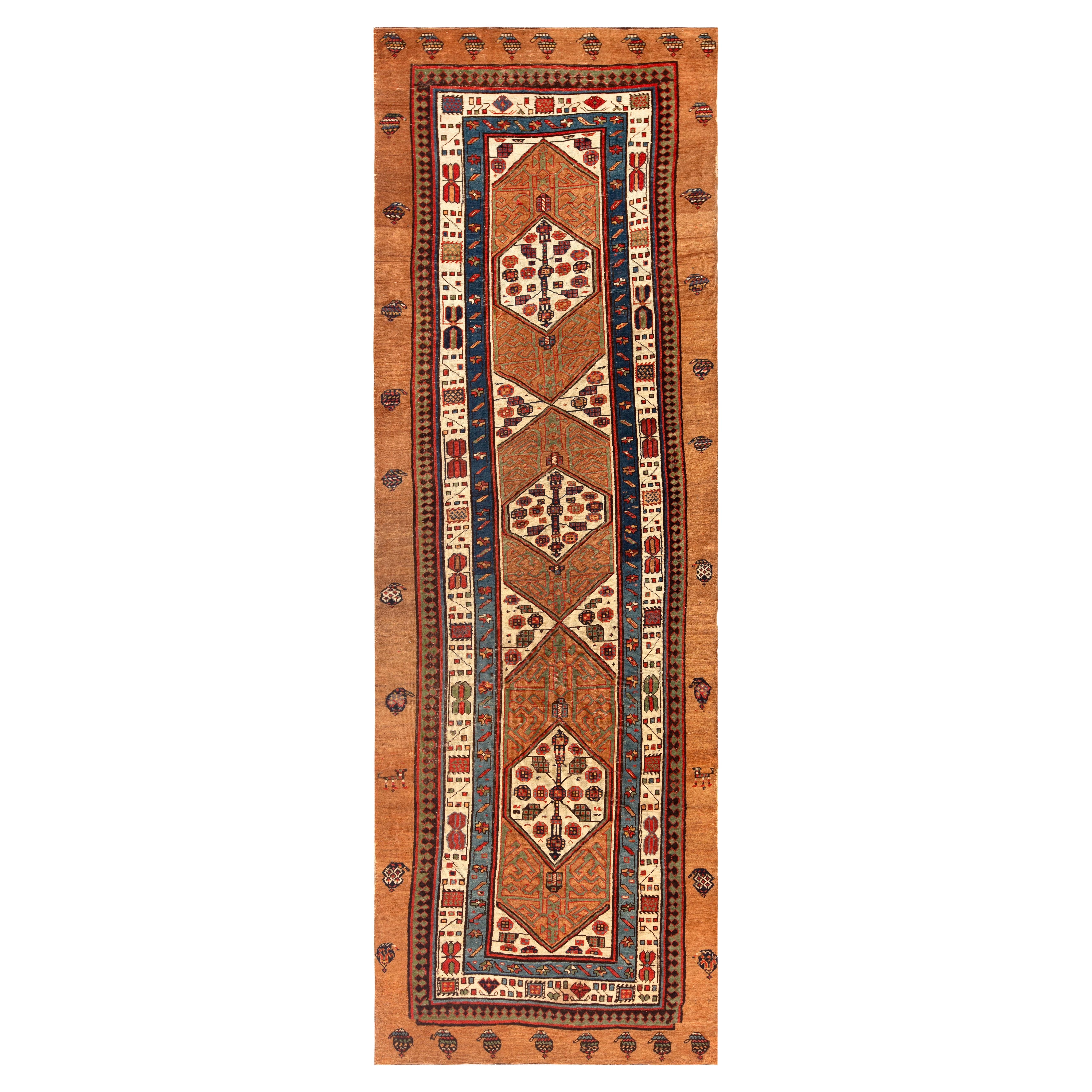 Nazmiyal Collection Tribal Antique Persian Serab Runner 3'4" x 10'9"