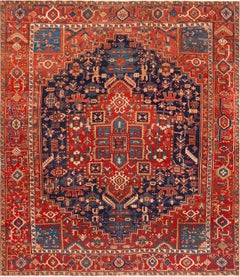 Collection'S Tappeto Geometrico Tribale Antico Persiano Heriz 10'5" x 11'10"