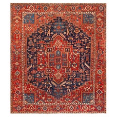 Nazmiyal Collection Tribal Geometric Antique Persian Heriz Rug 10'5" x 11'10"