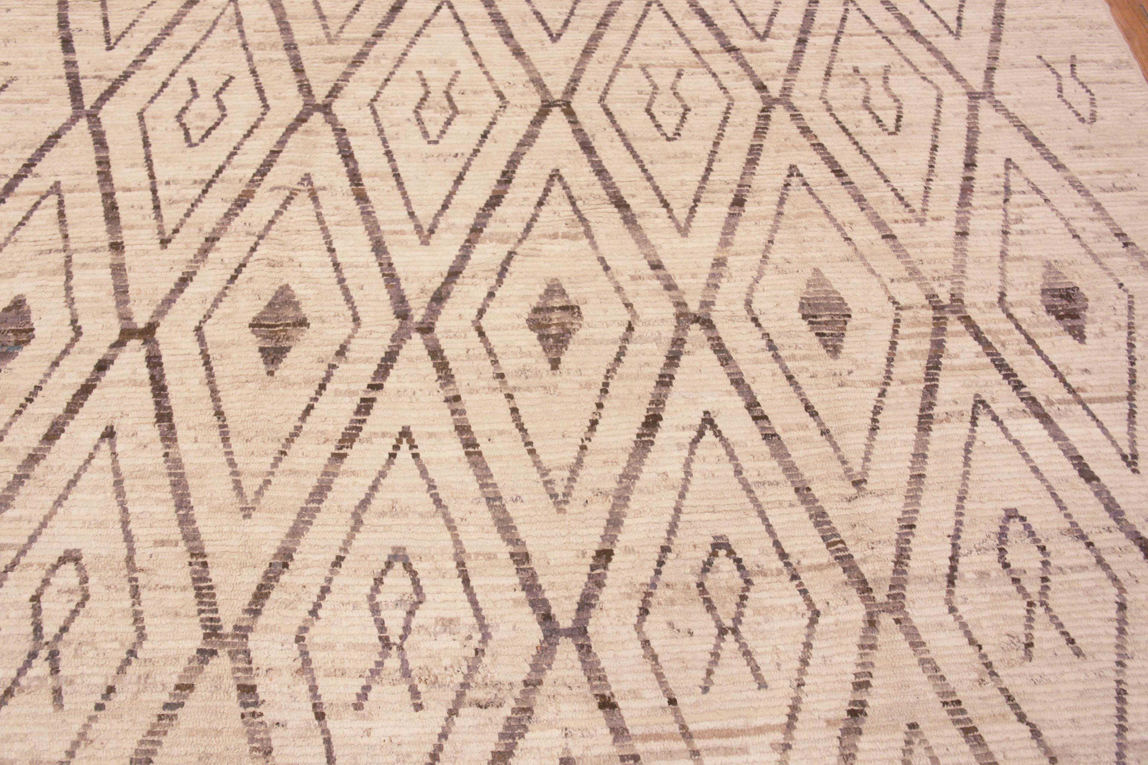 Nazmiyal Kollektion Stammeskunst Geometrischer Berber Beni Ourain Design Teppich 10' x 14'2