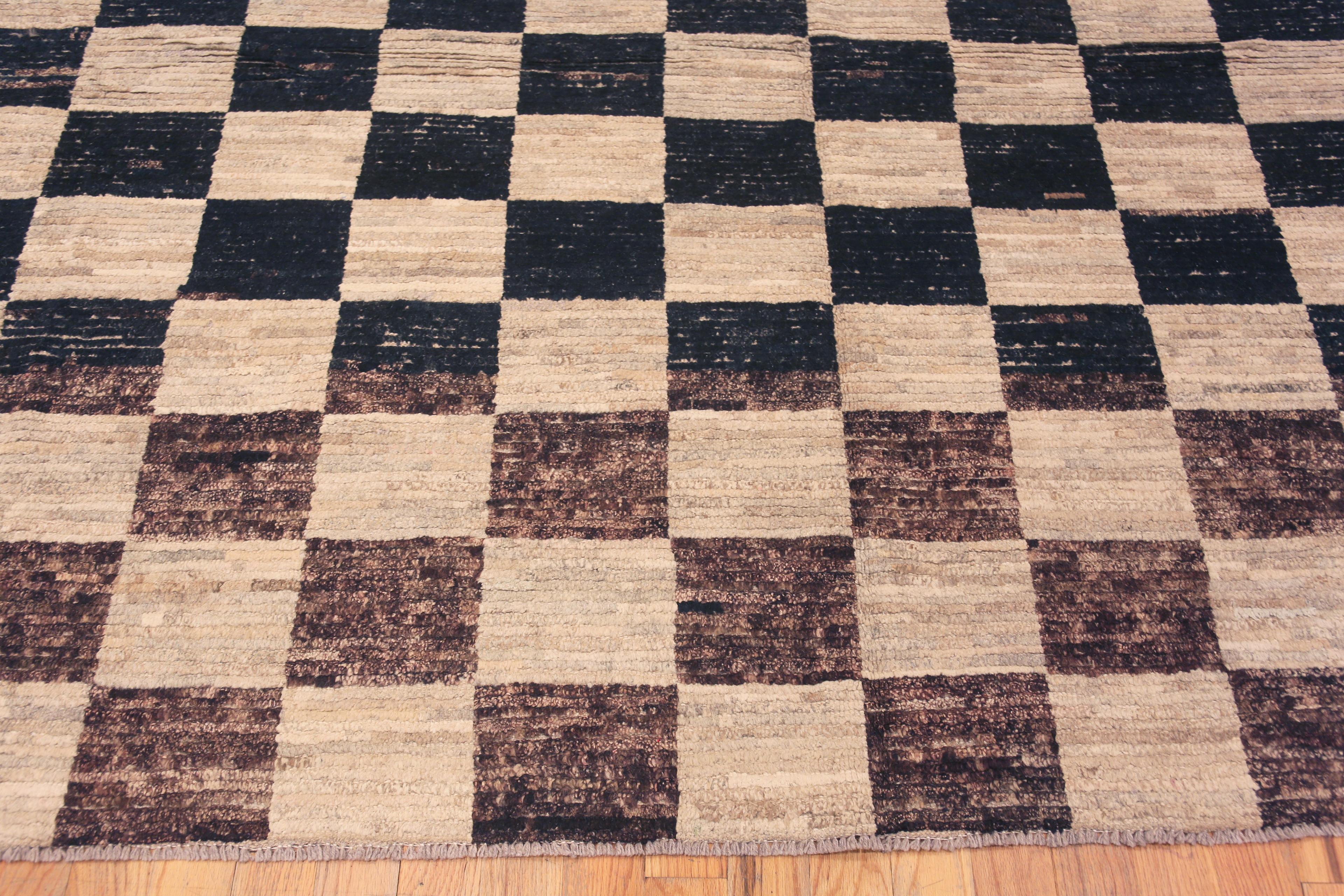 Hand-Knotted Nazmiyal Collection Tribal Geometric Checkerboard Modern Area Rug 11'7