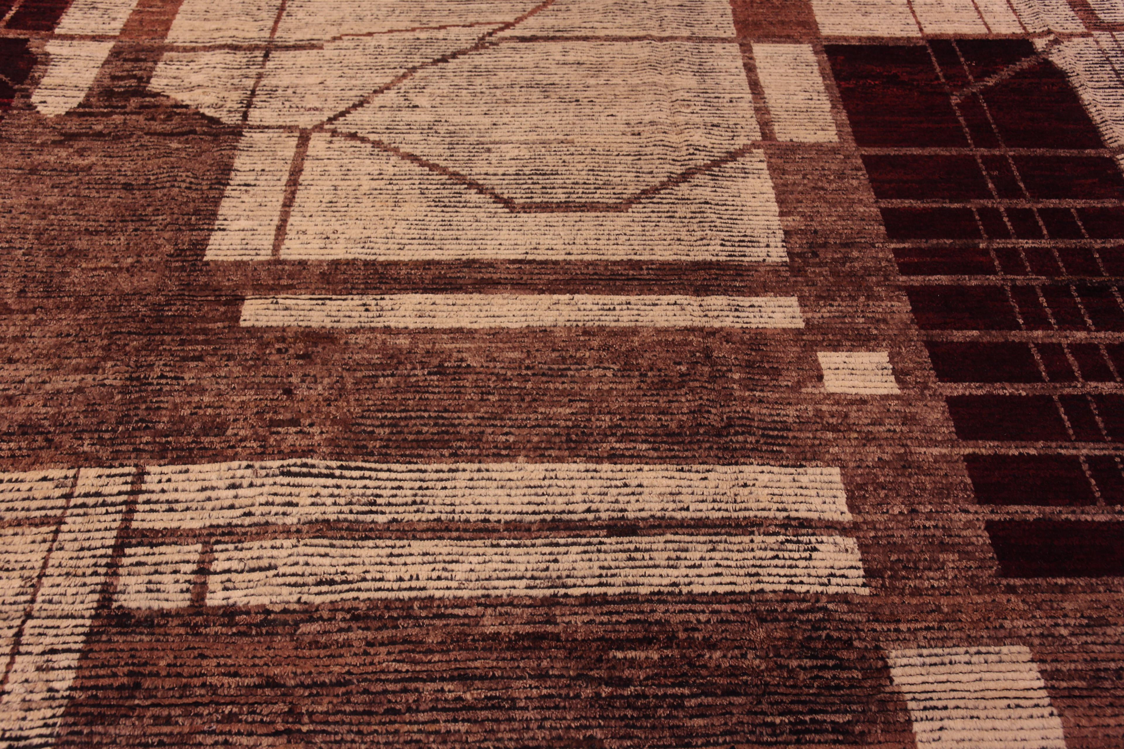 Nazmiyal Collection Alfombra Tribal de Diseño Geométrico Moderno de Gran Tamaño 12'8