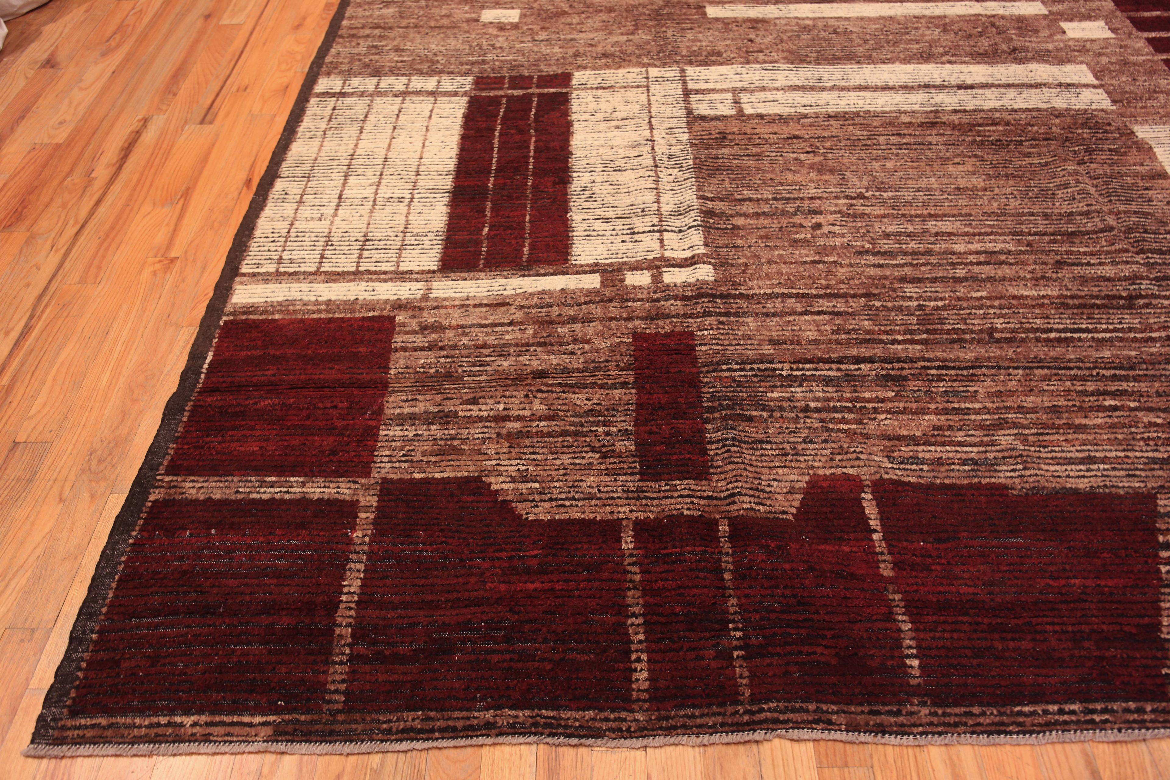 Wool Nazmiyal Collection Tribal Geometric Design Modern Large Size Rug 12'8