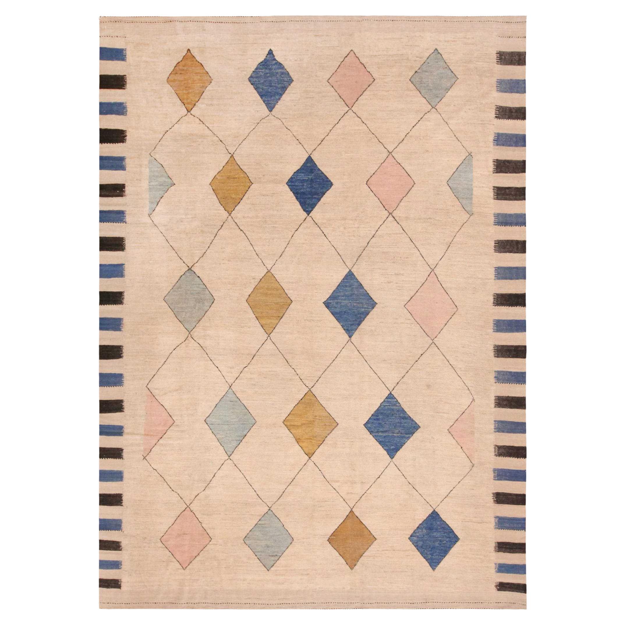 Nazmiyal Collection'S  Tribal Geometric Design Modern Long Narrow Rug 8'2" x 14'9"