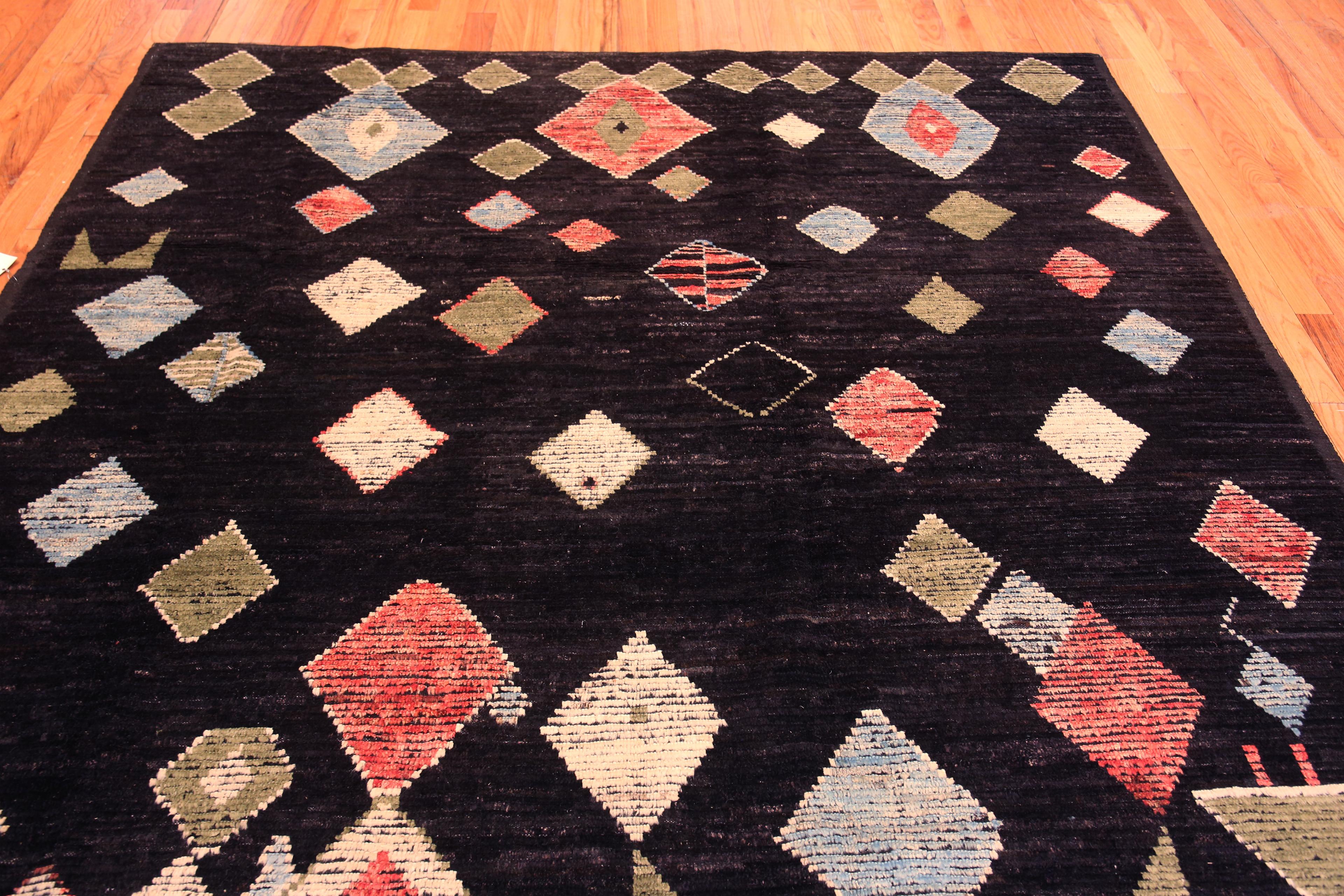 Noué à la main Collection Nazmiyal, design tribal géométrique moderne, taille de pièce de 8'4
