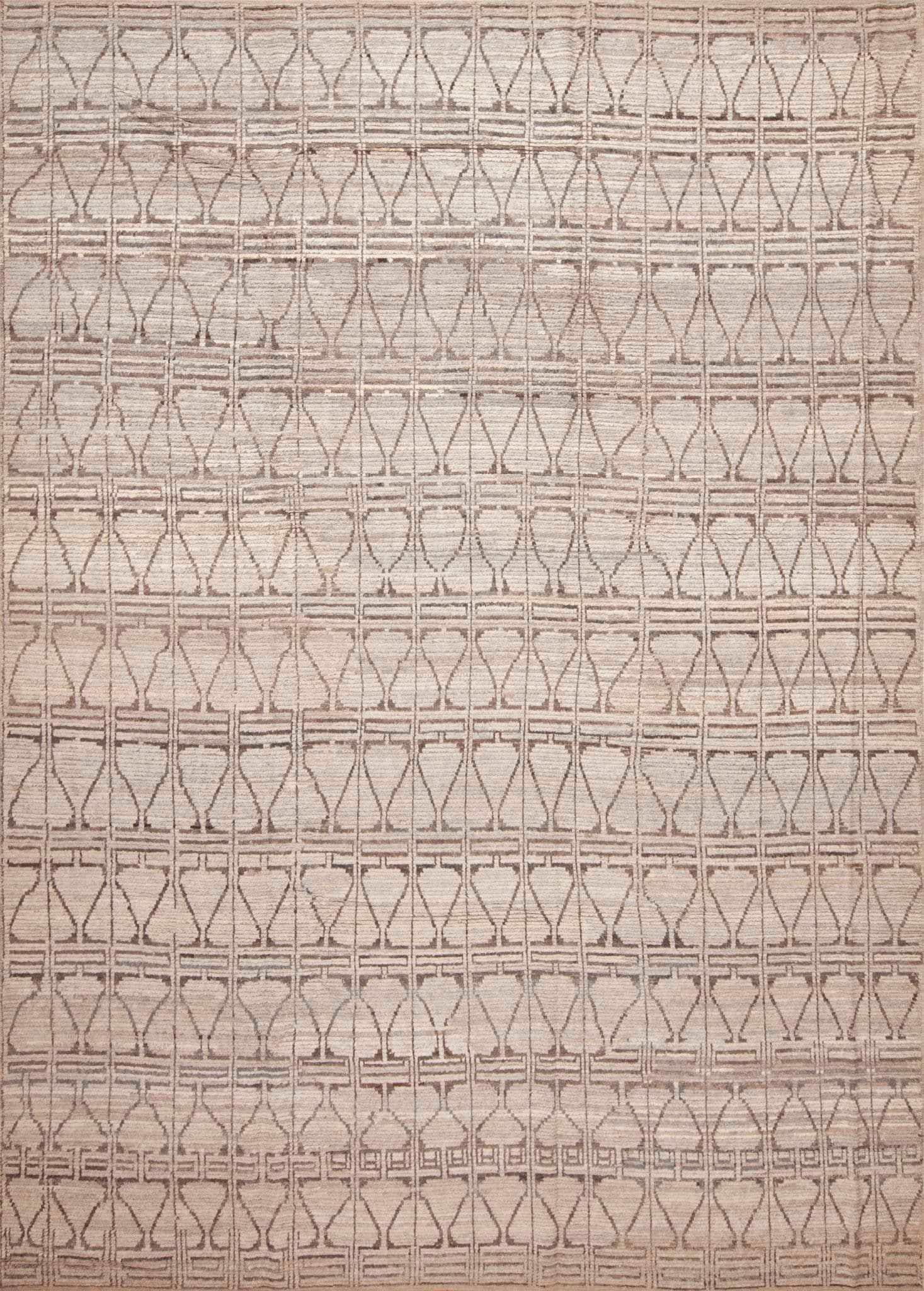 Collection Nazmiyal, design géométrique tribal, taille de pièce moderne 9'10" x 14' en vente
