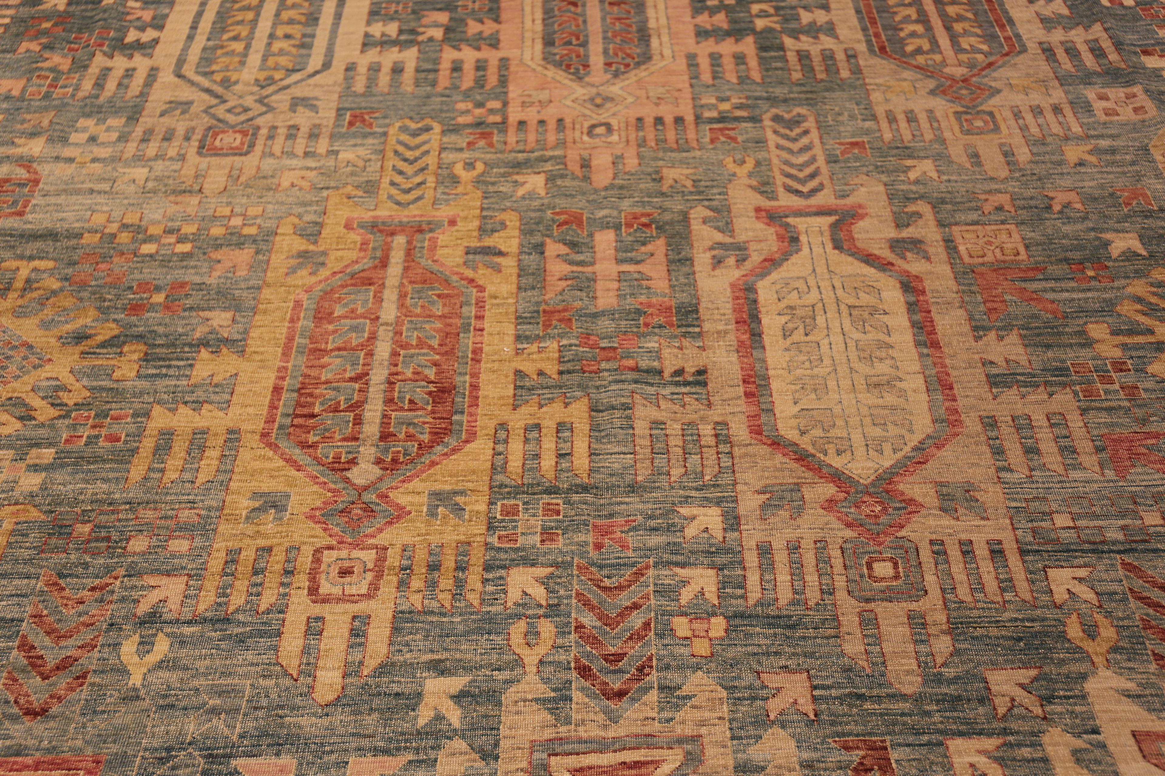Tribale Nazmiyal Collection Tappeto per l'area tribale dal design geometrico moderno e rustico 13'4