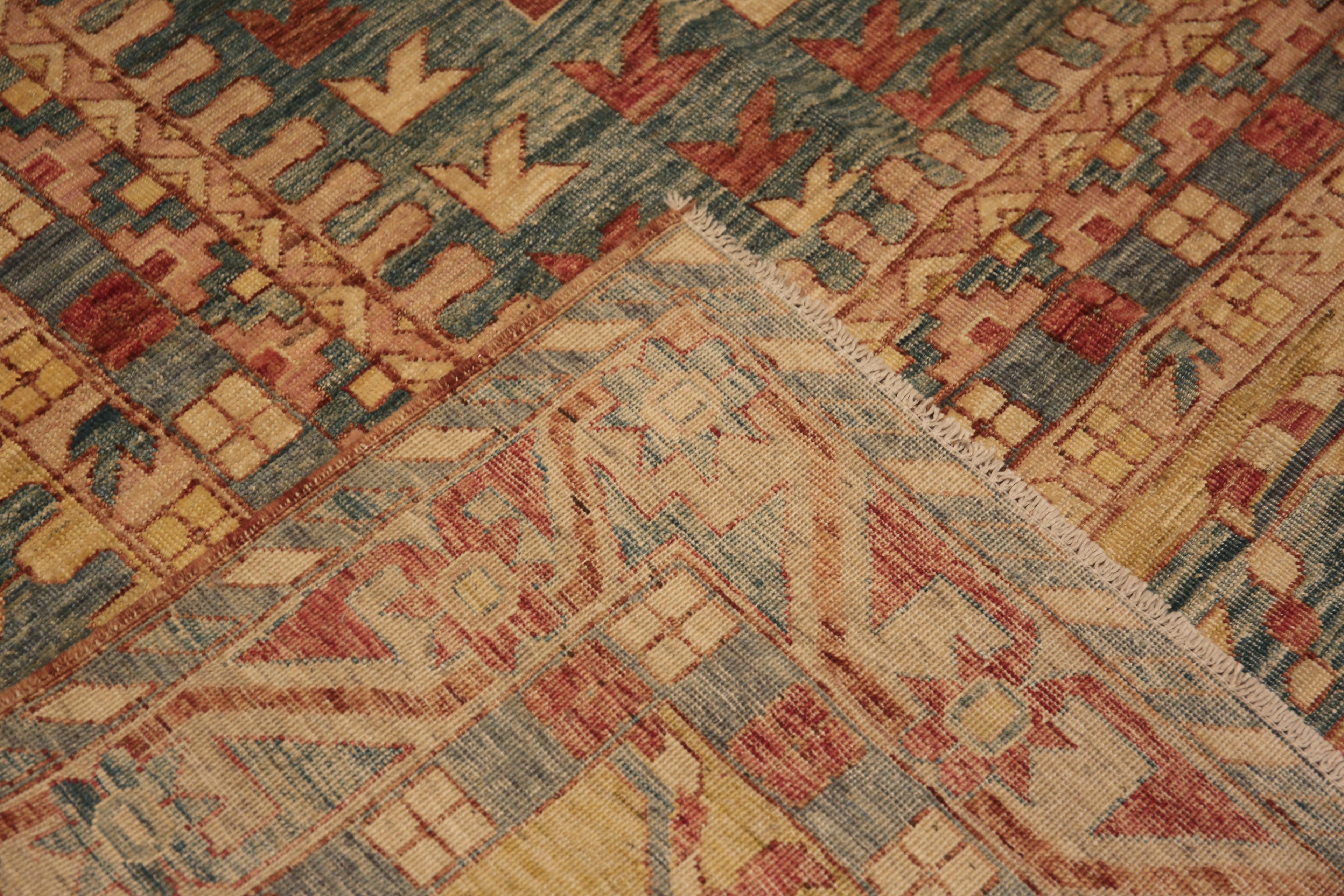 XXI secolo e contemporaneo Nazmiyal Collection Tappeto per l'area tribale dal design geometrico moderno e rustico 13'4