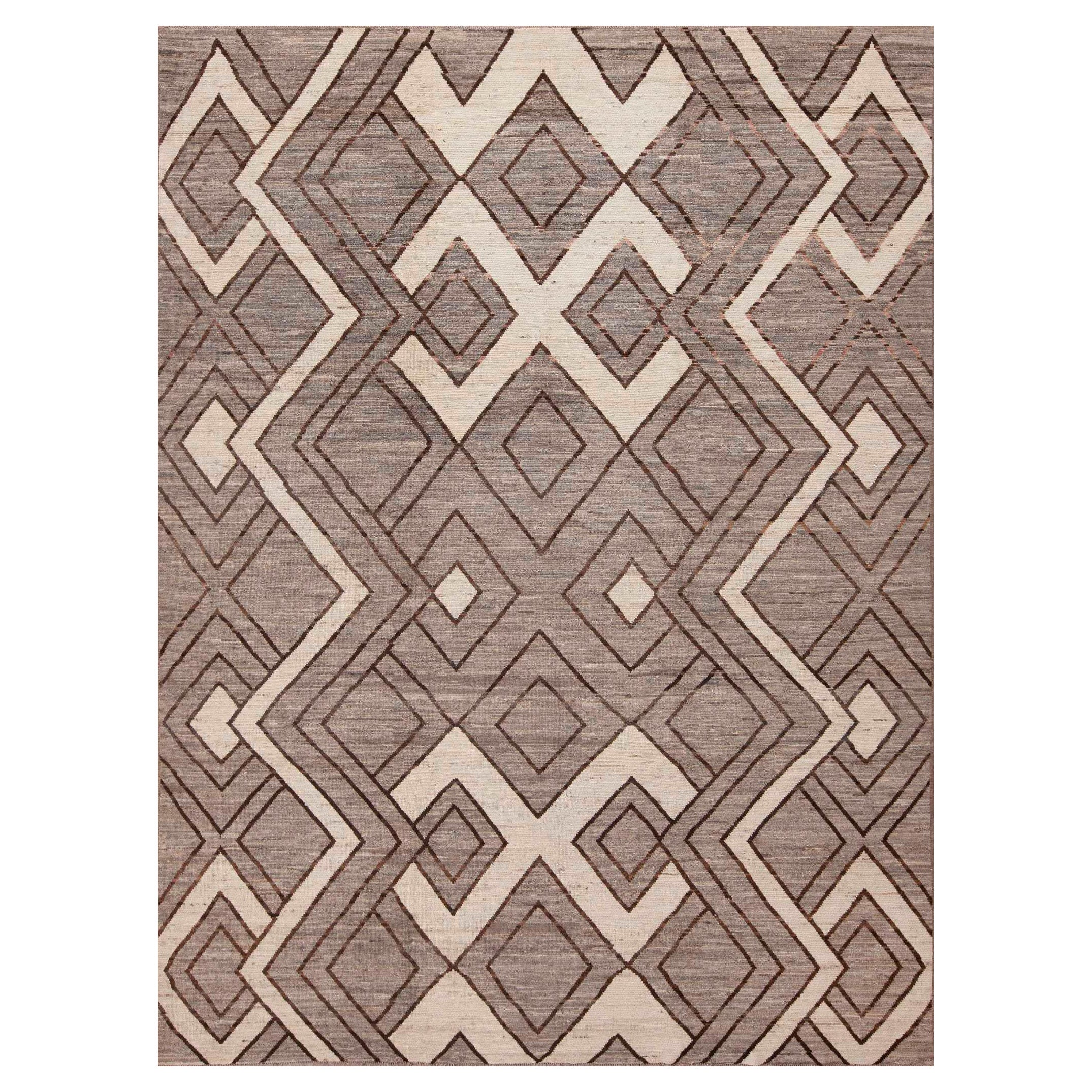 Nazmiyal Collection Tappeto moderno con design geometrico a rombi 9'4" x 11'11"