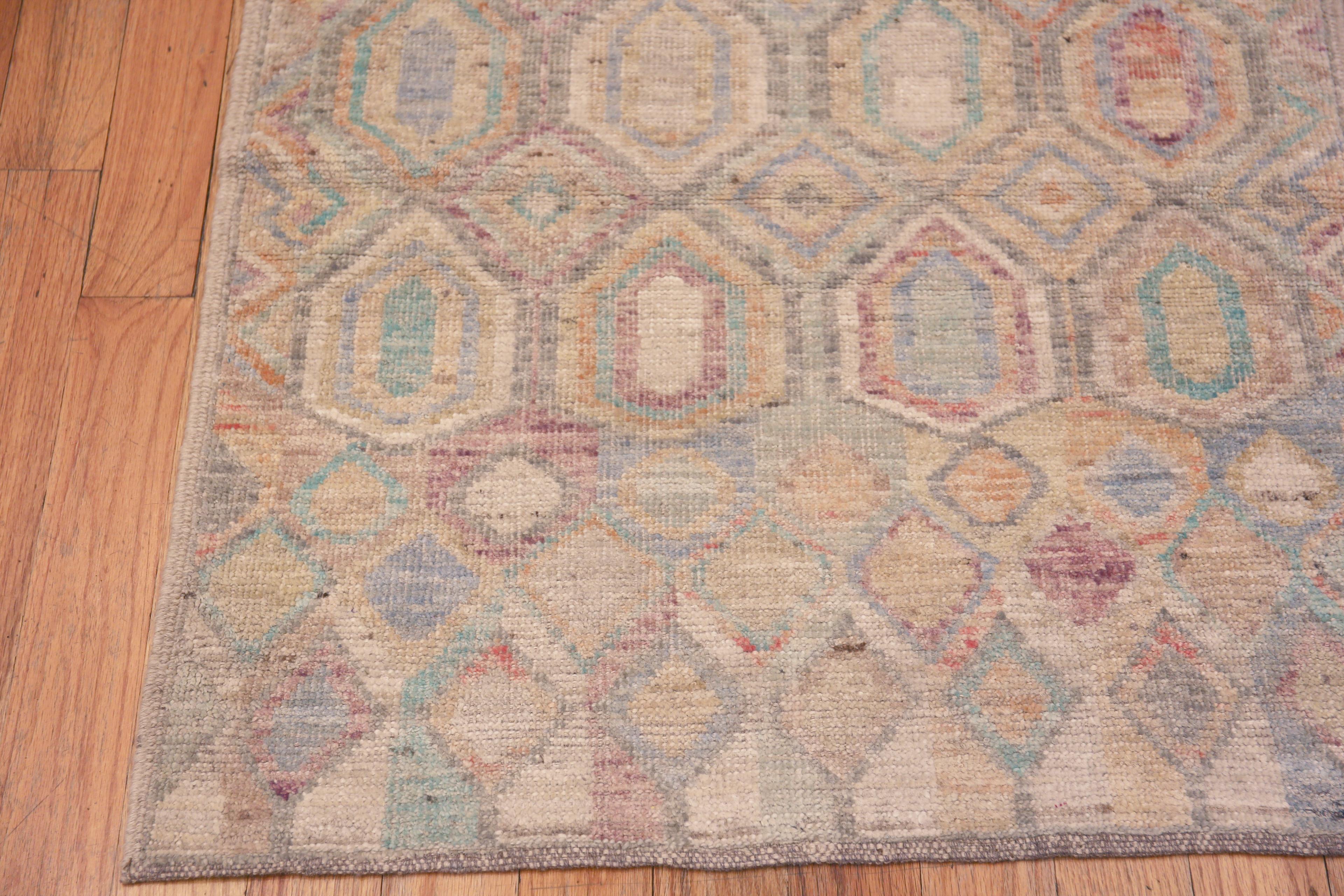 Hand-Knotted Nazmiyal Collection Tribal Geometric Diamond Rustic Runner Rug 2'10