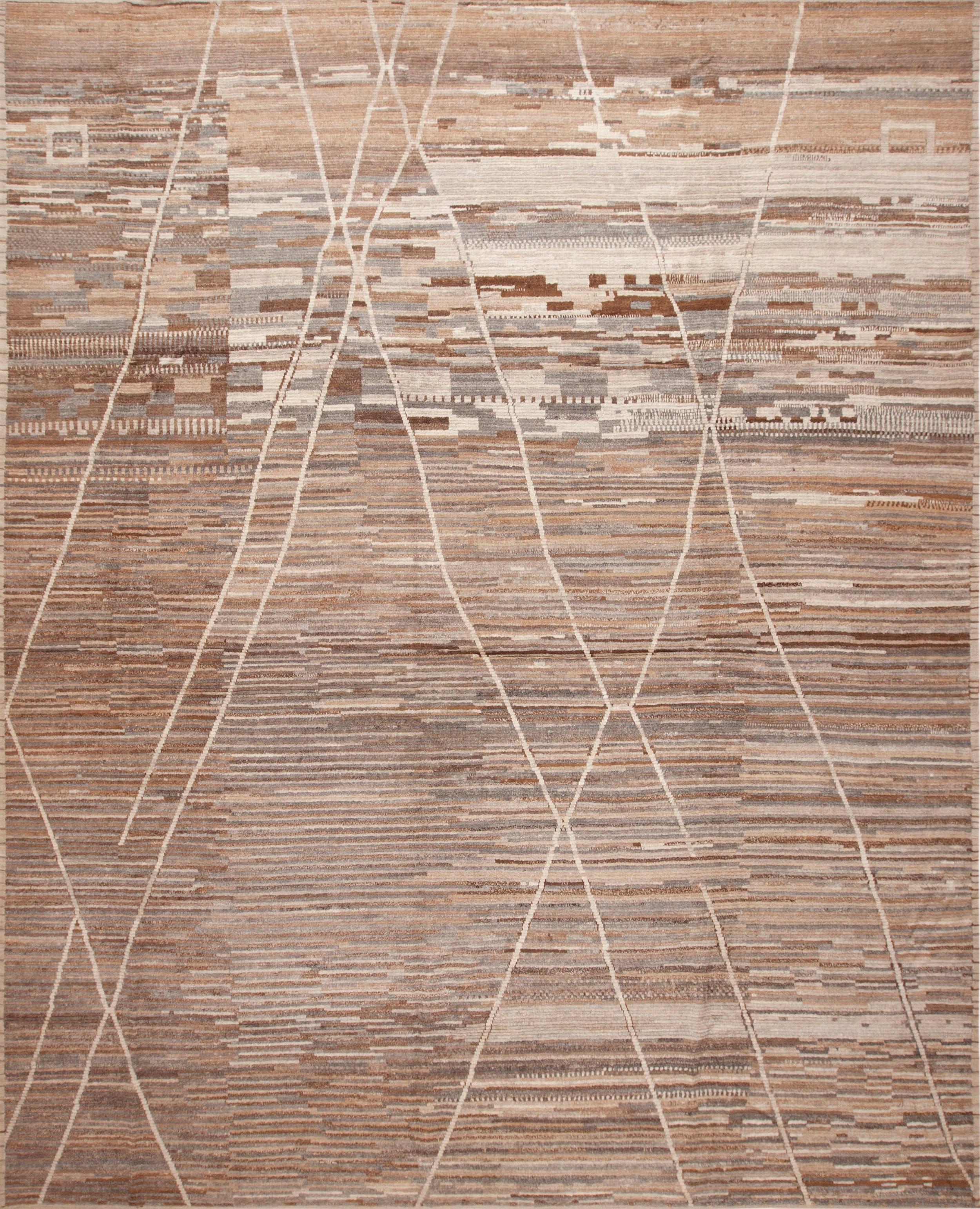 Nazmiyal Kollektion Stammeskunst Geometrischer Steingut Moderner minimalistischer Teppich 12'3