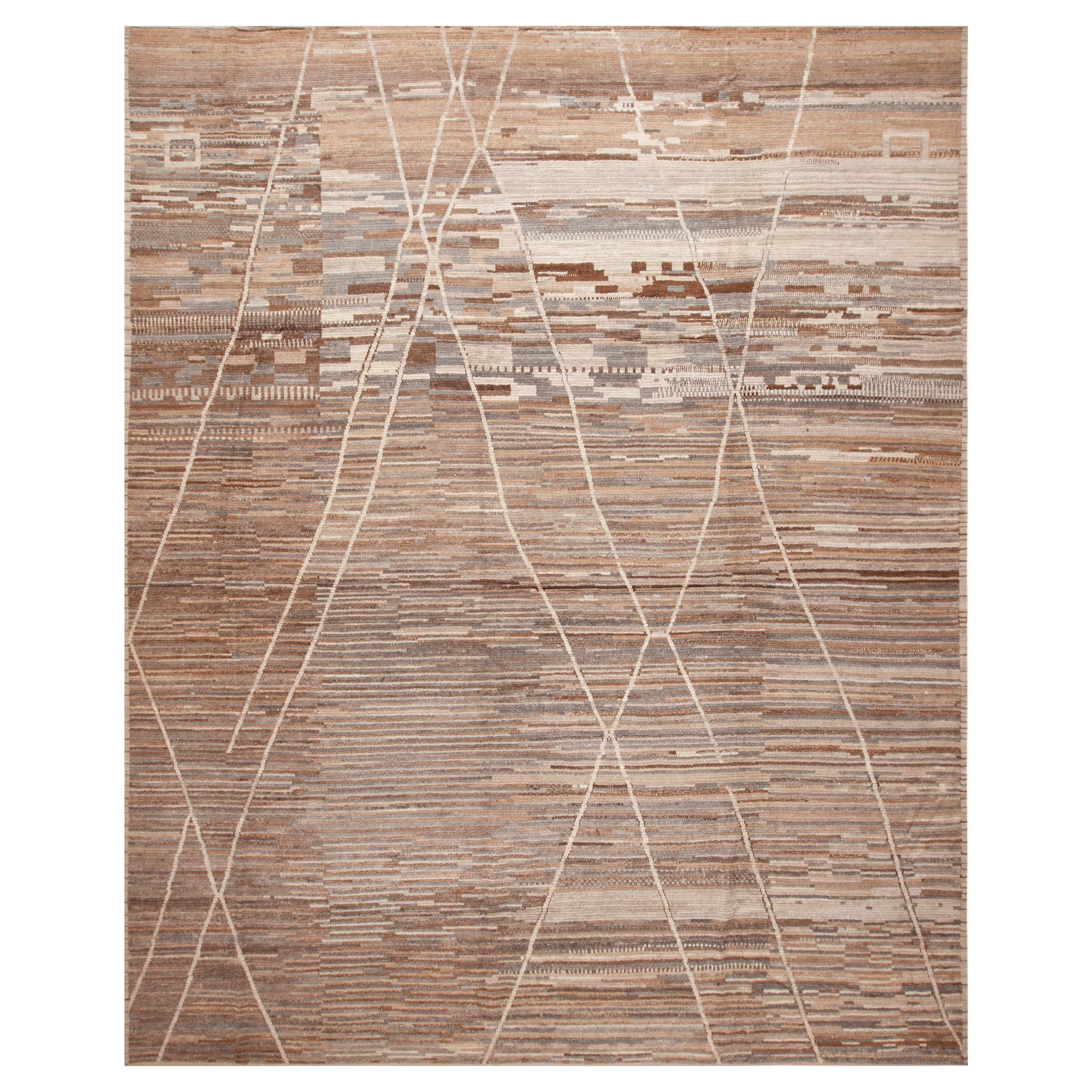 Nazmiyal Kollektion Stammeskunst Geometrischer Steingut Moderner minimalistischer Teppich 12'3" x 15'