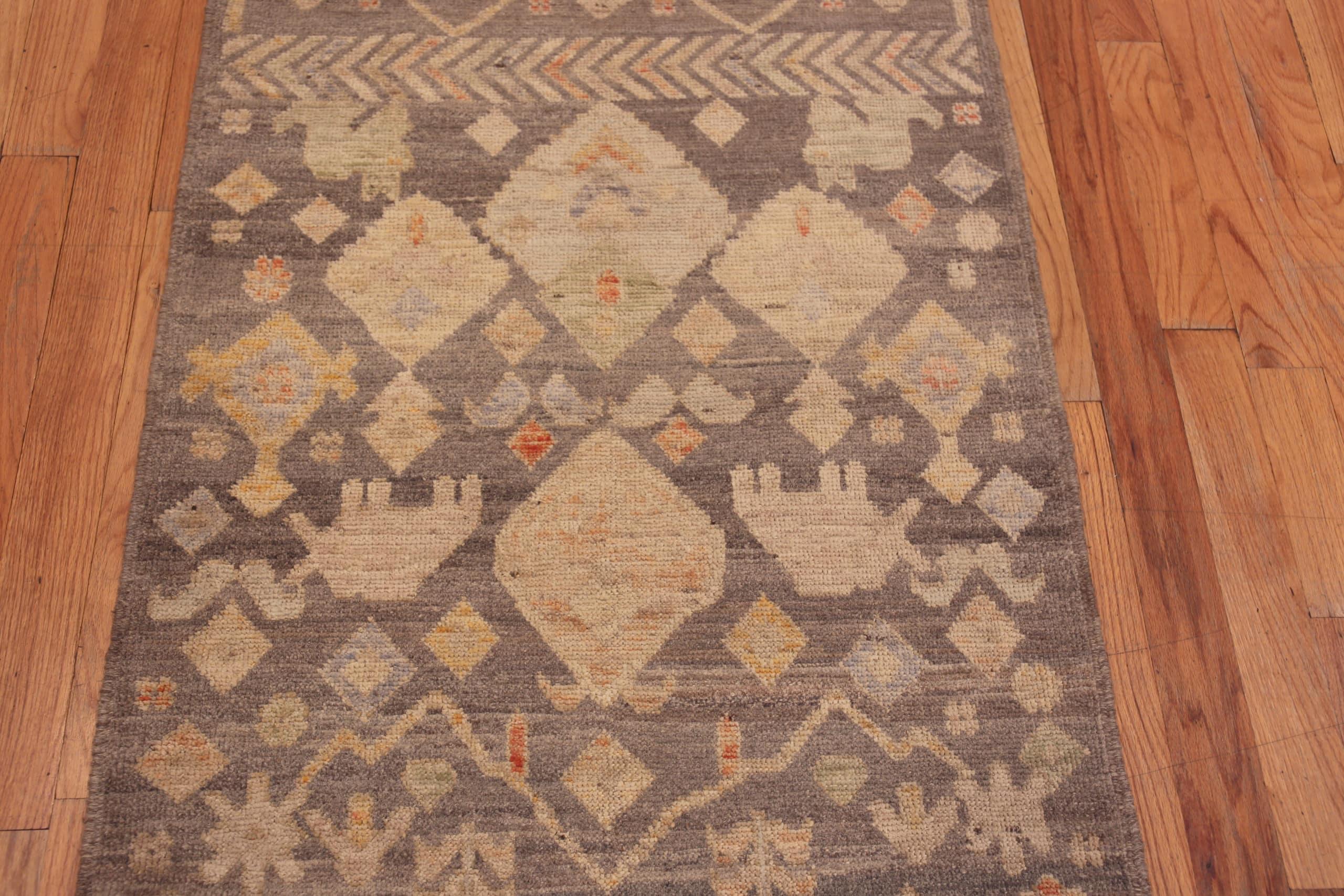 Tribal Collection Nazmiyal, tapis de course géométrique, terreux et moderne, 3' x 9'9