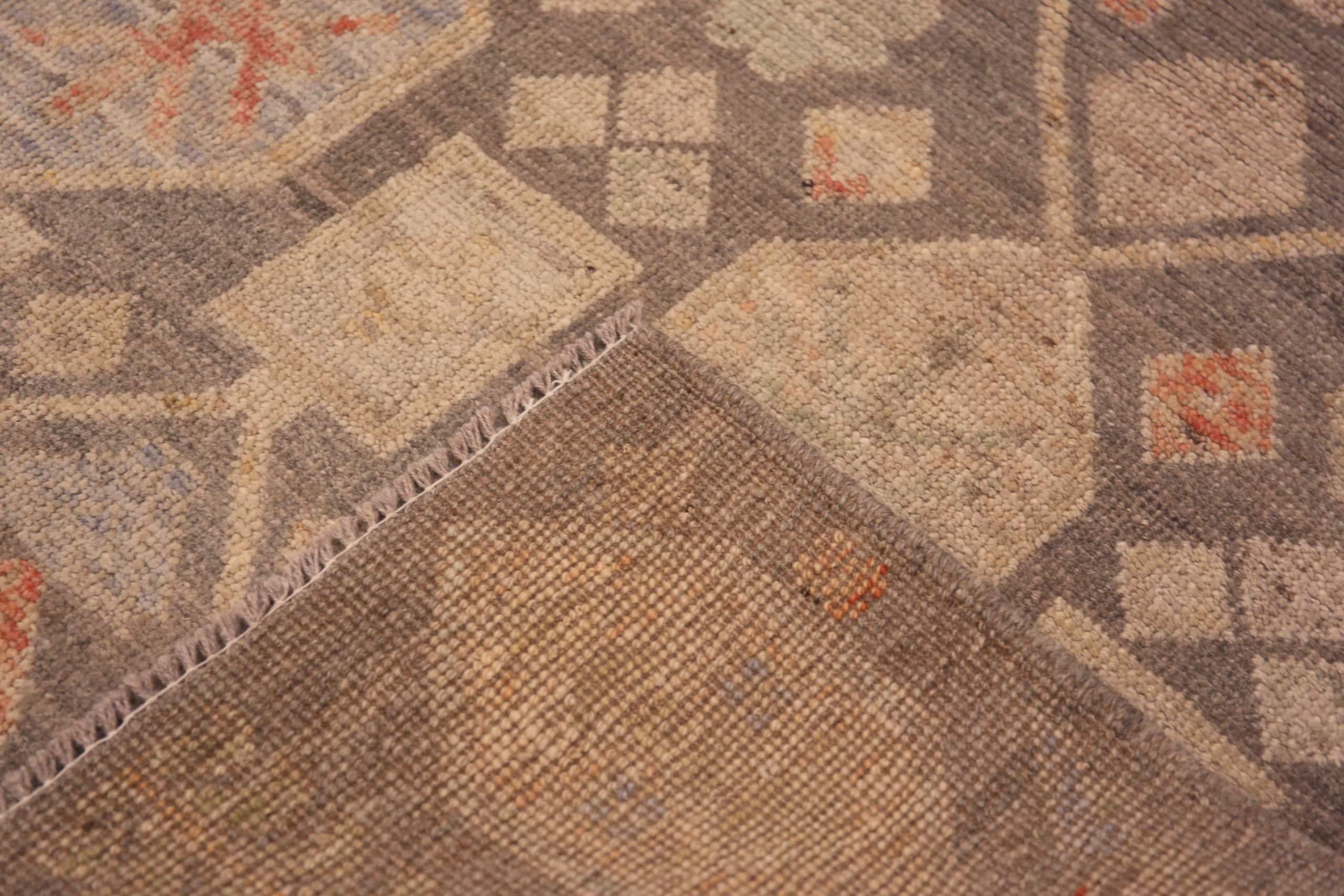 Centrasiatique Collection Nazmiyal, tapis de course géométrique, terreux et moderne, 3' x 9'9