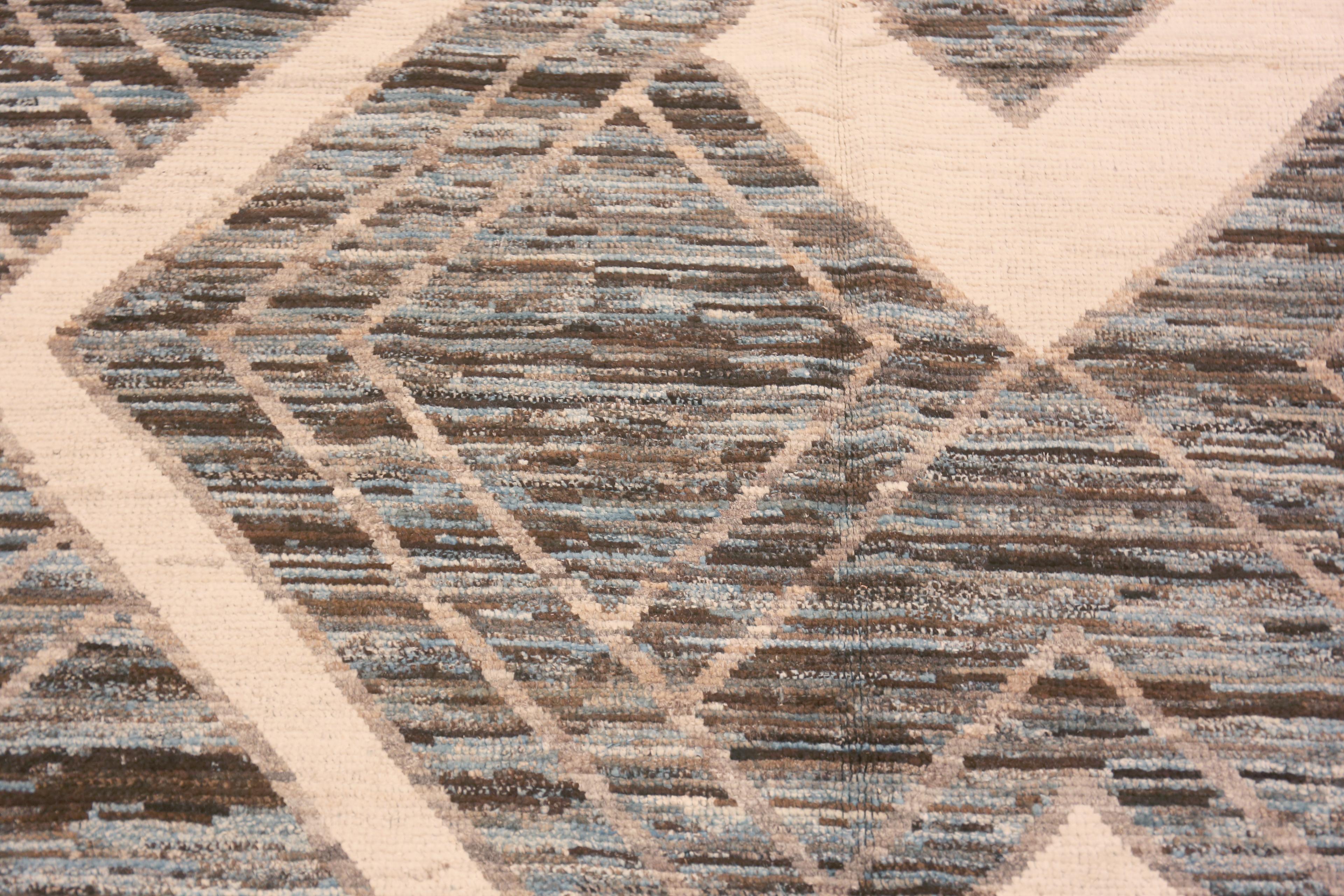 Wool Nazmiyal Collection Tribal Geometric Grounding Earthy Modern Rug 9'3