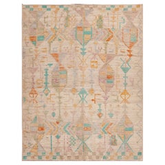 Nazmiyal Collection Alfombra moderna de diseño geométrico tribal hecha a mano 5'1" x 6'4