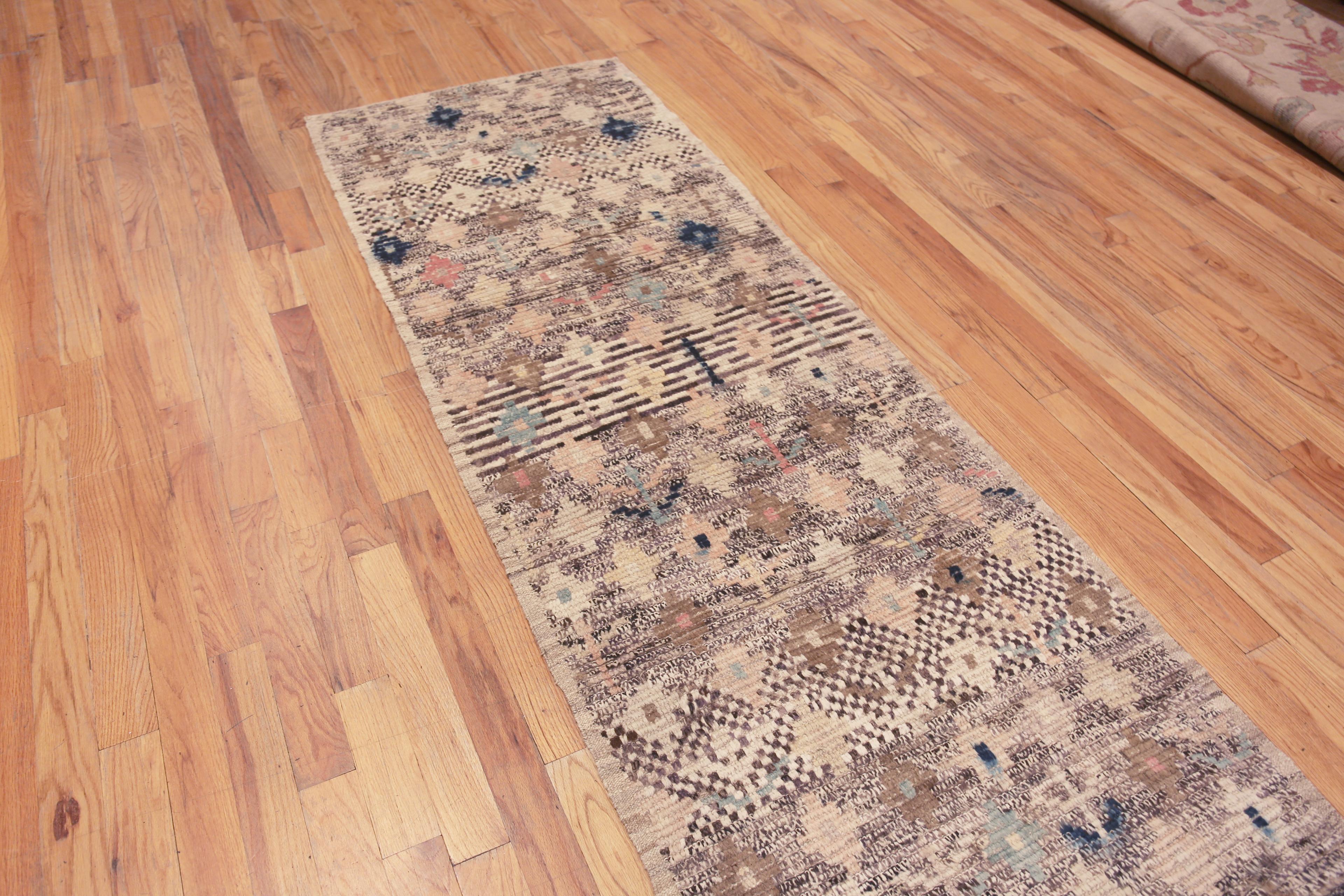 Amazing Eclectic Tribal Geometric Modern Hallway Runner Rug, Country of origin: Central Asia, Circa date: Modern Rugs 