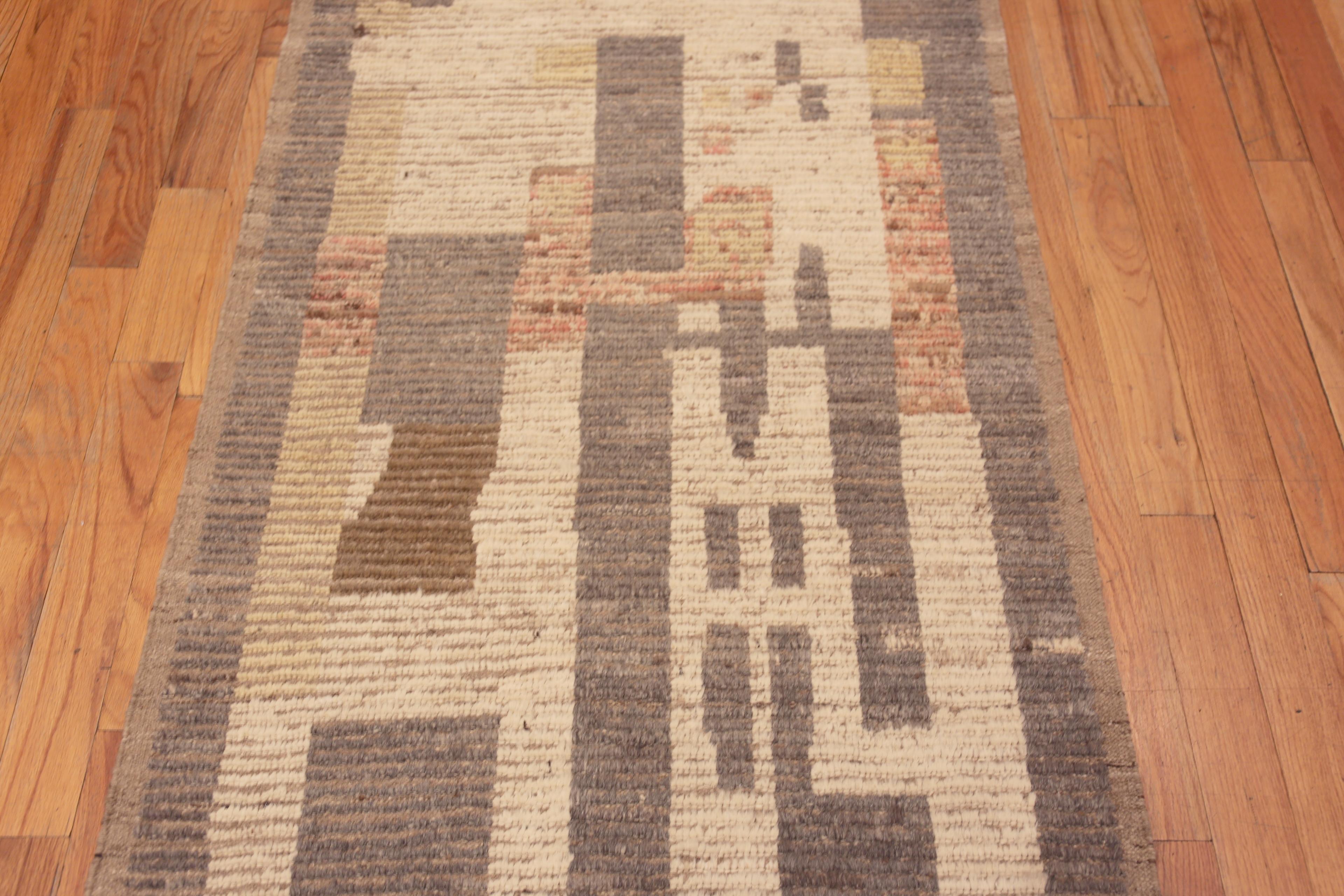 Hand-Knotted Nazmiyal Collection Tribal Geometric Modern Hallway Runner Rug 3'3