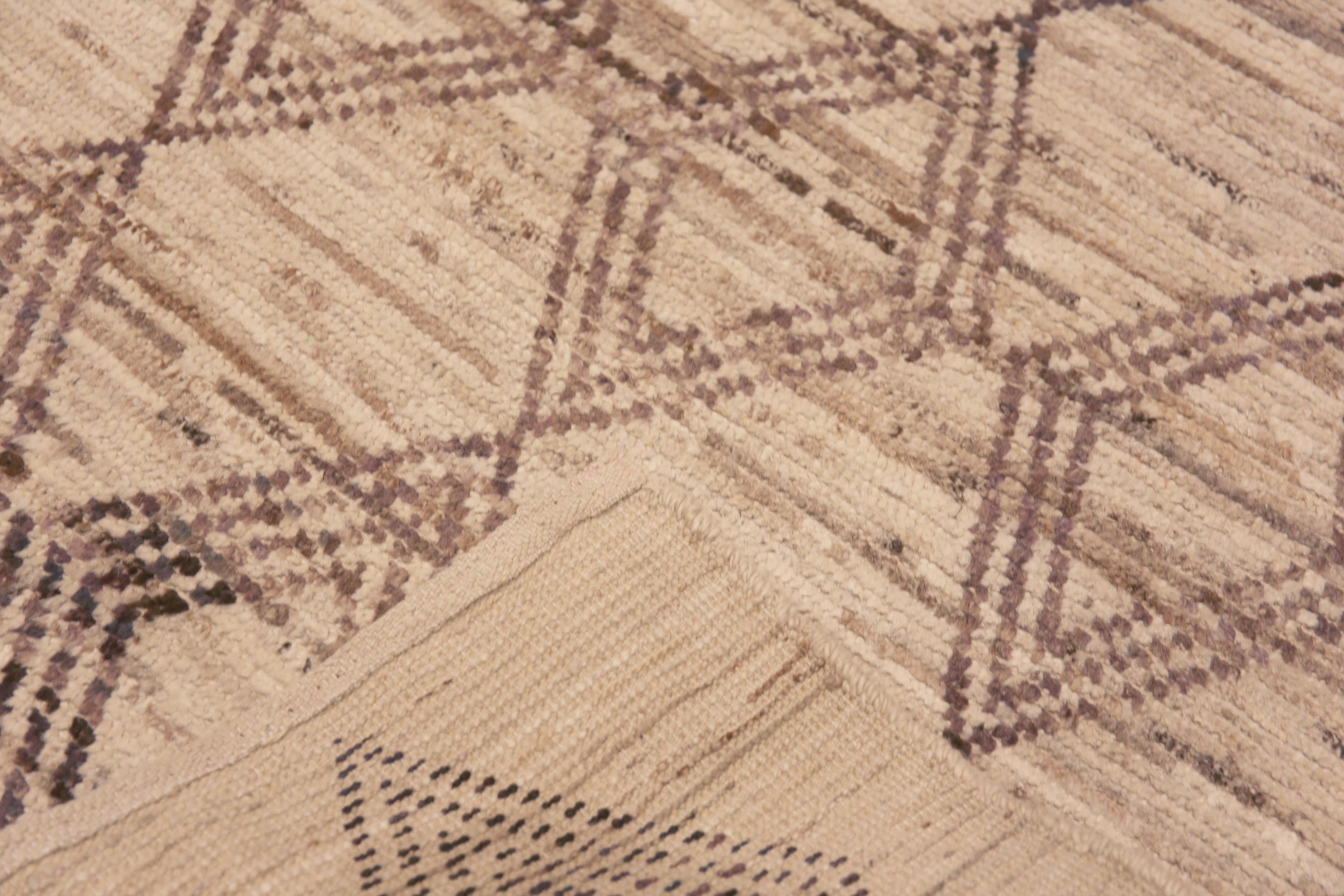 Hand-Knotted Nazmiyal Collection Tribal Geometric Modern Hallway Runner Rug 3'4